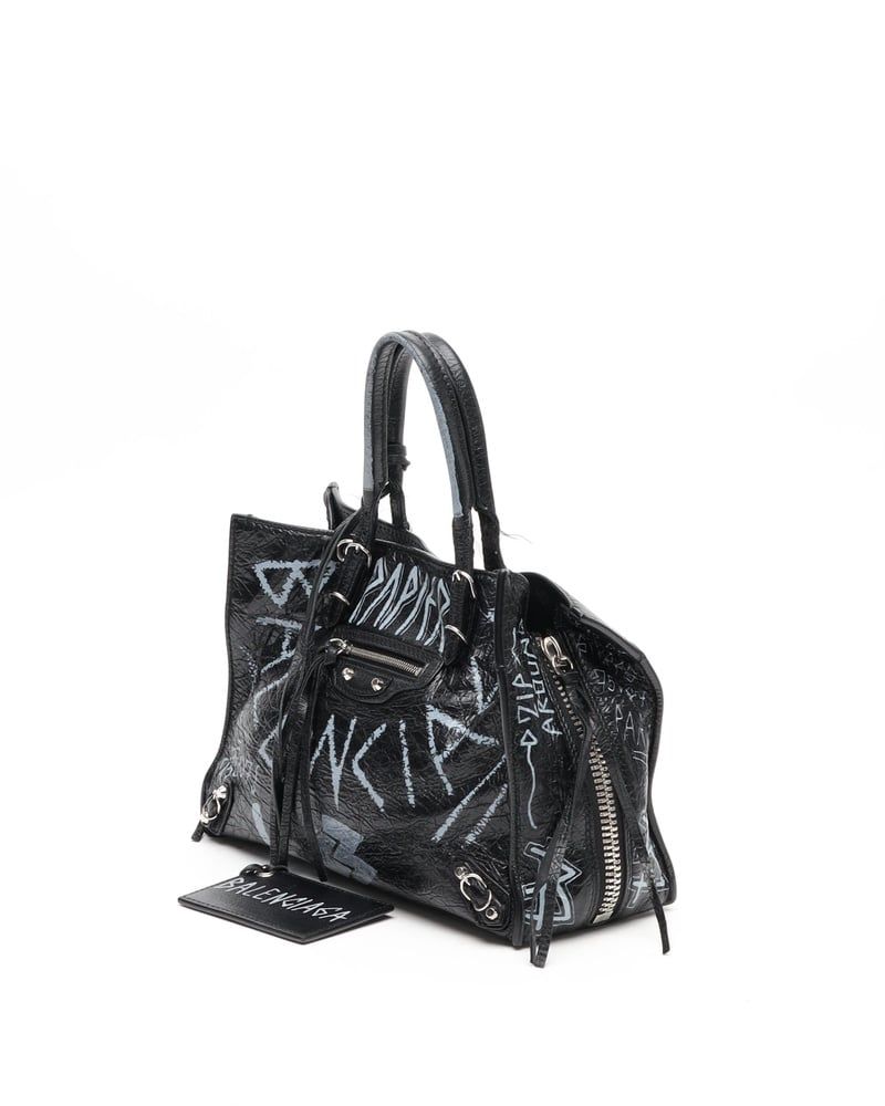 Balenciaga Papier Graffiti A6 Zip Around Bag