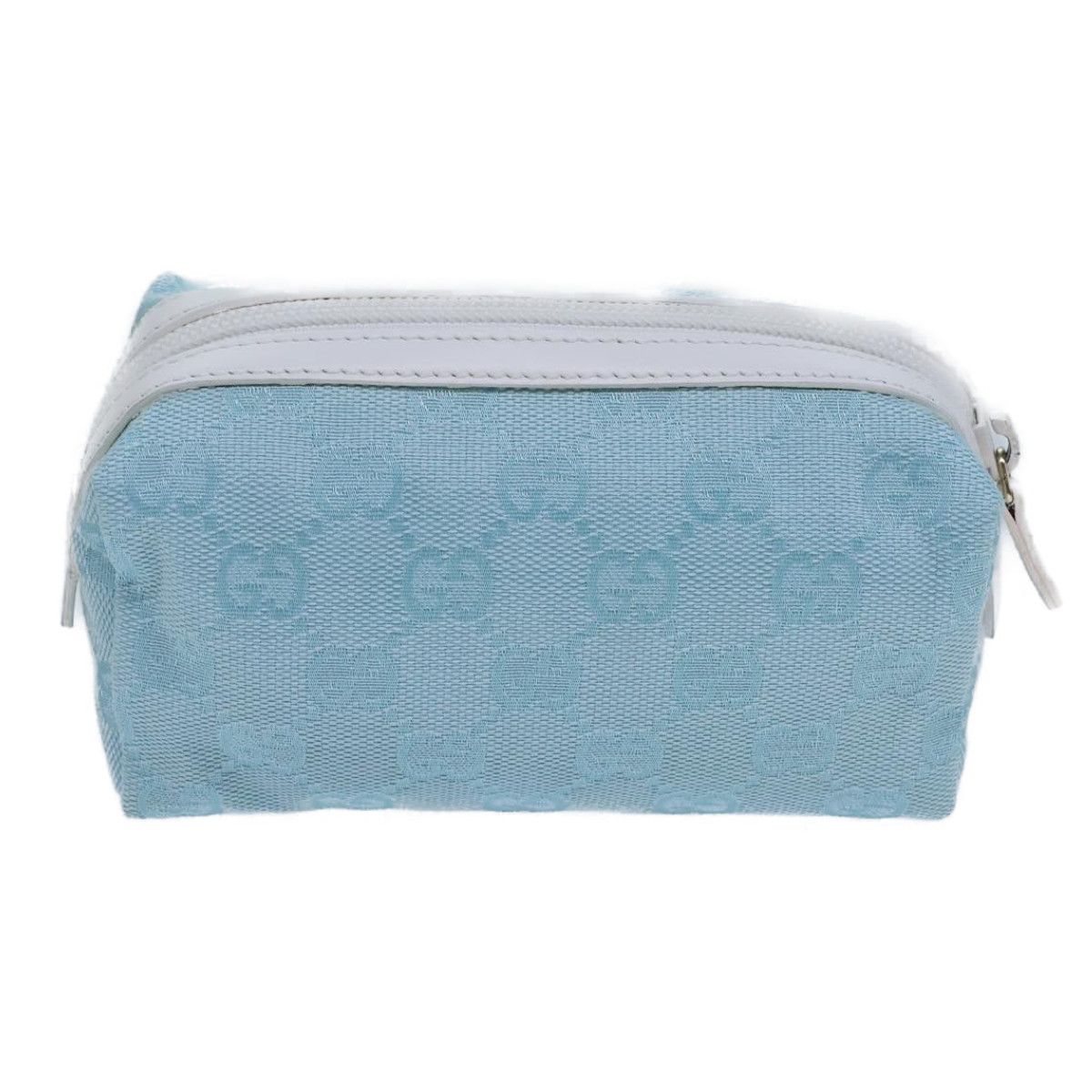 Gucci Gg Canvas Pouch Light Blue 039 1118 Auth
