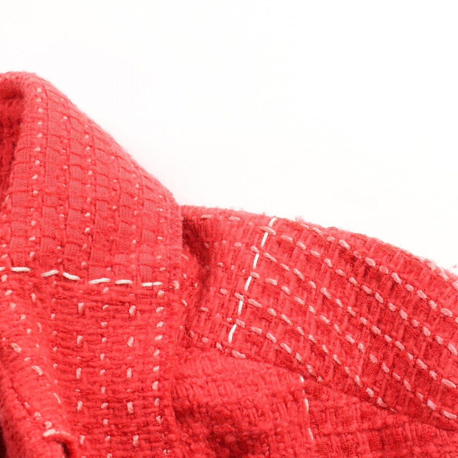 Chanel Red Dress Wool Nylon P 32021