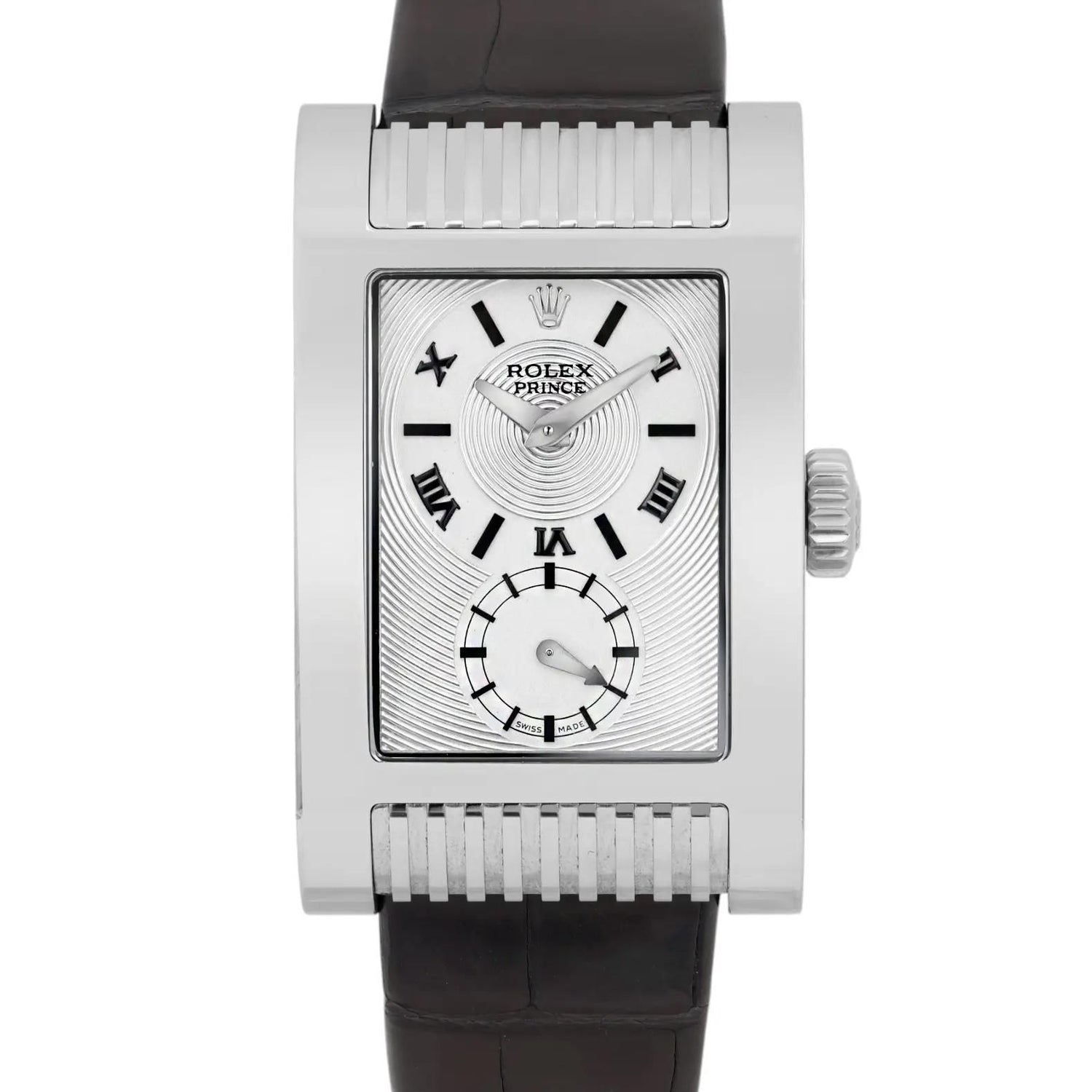 Rolex Cellini Prince 18k White Gold Silver Dial Men Hand Wind Watch 5441