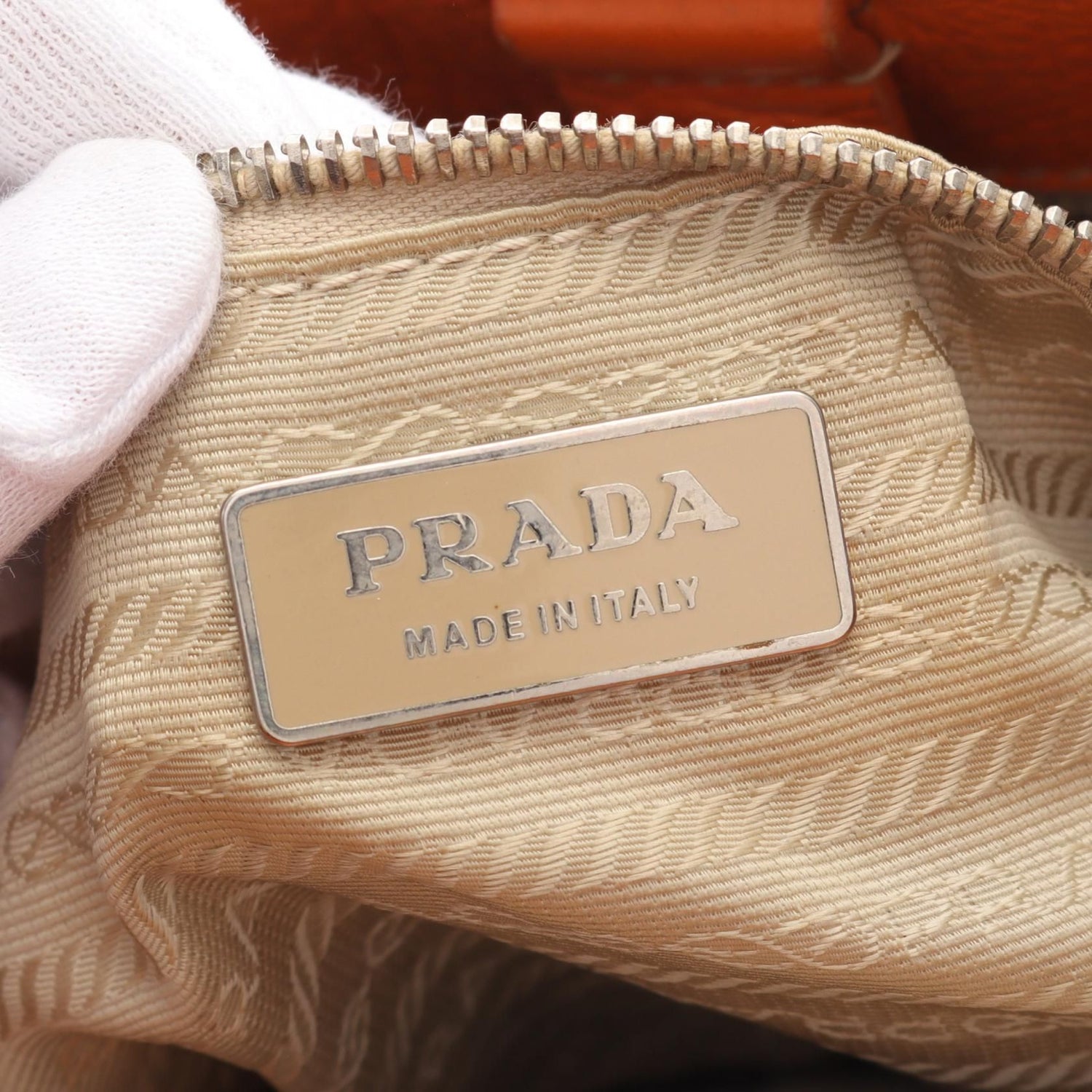 Prada Tote Bag Orange Leather