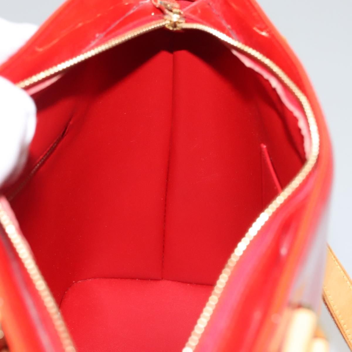 Louis Vuitton Vernis Houston Hand Bag Red M 91092 Lv Auth