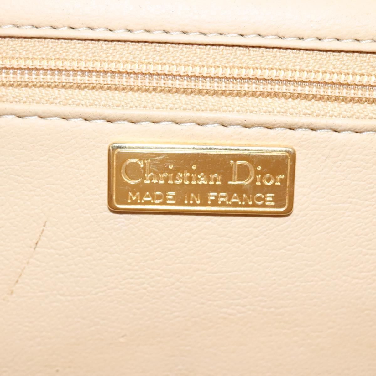 Christian Dior Shoulder Bag Leather Beige Auth