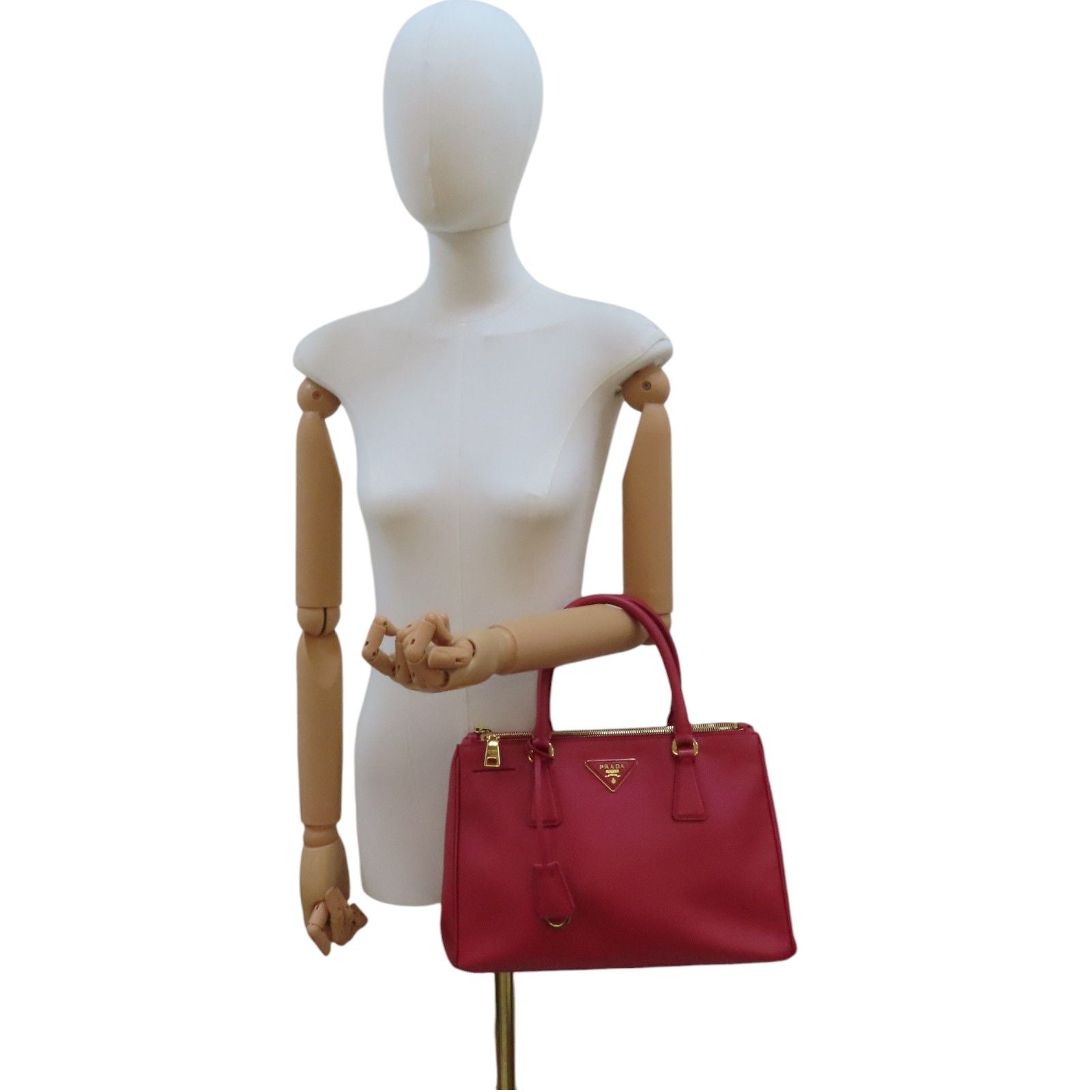 Prada Saffiano Galleria Medium Shoulder Bag Calfskin Red
