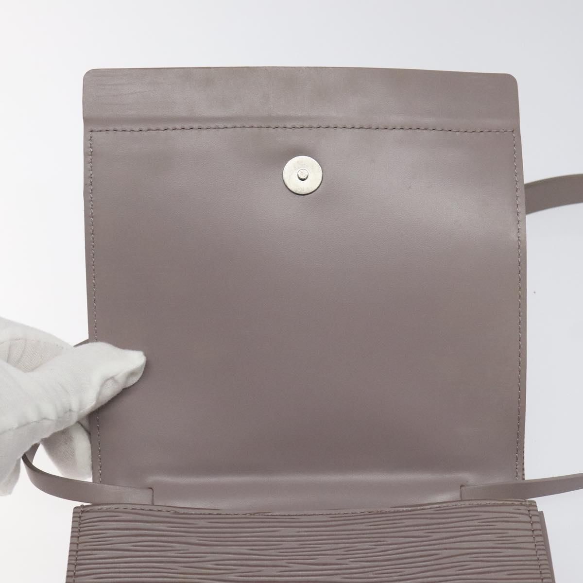 Louis Vuitton Epi Biarritz Shoulder Bag Gray Pepper M 5293c Lv Auth