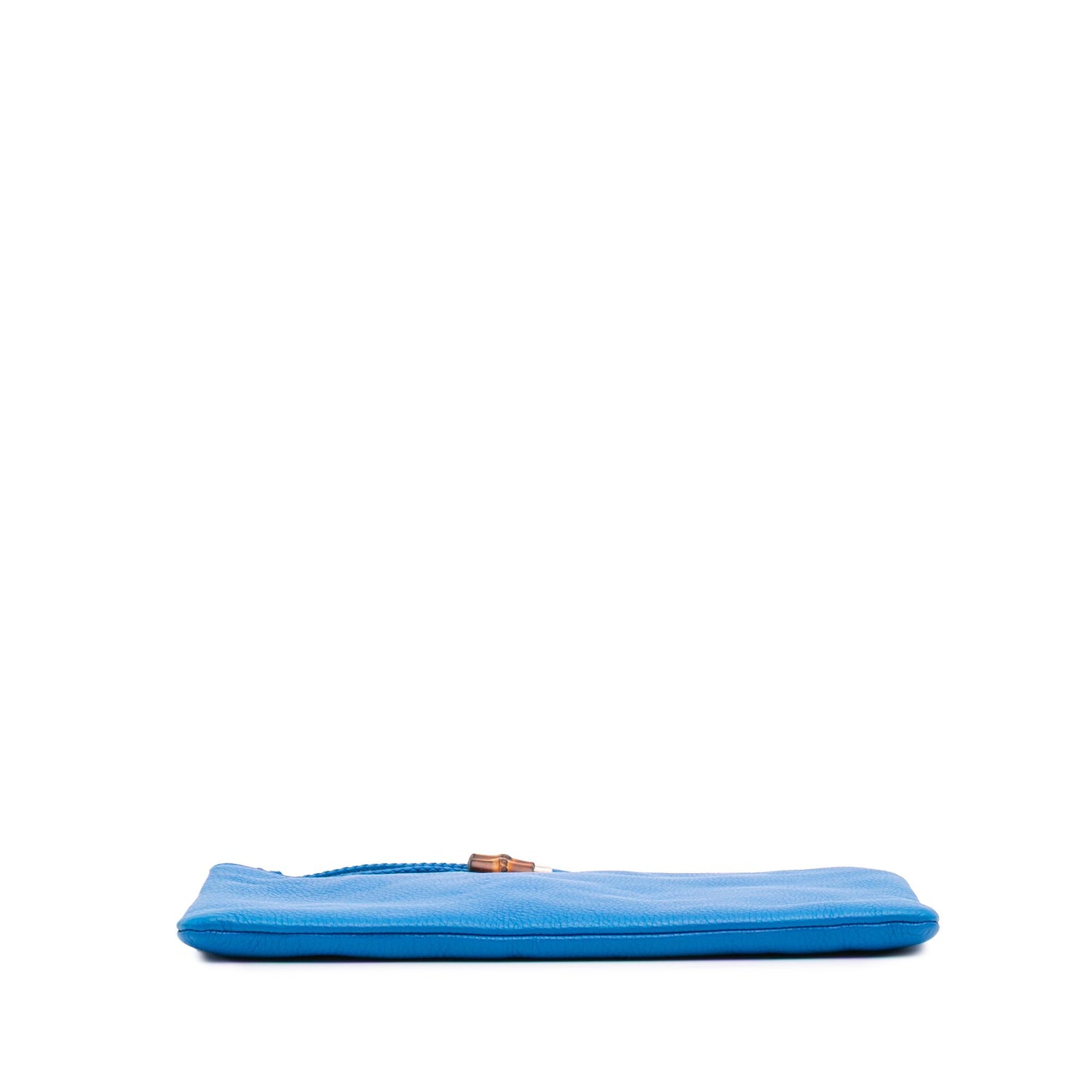 Gucci Calfskin Bamboo Tassel Clutch Blue