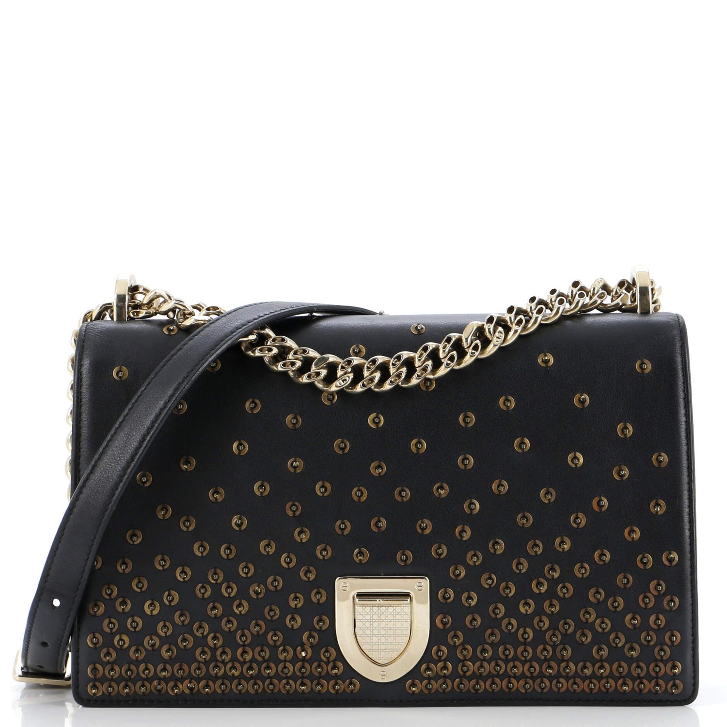 Christian Dior Diorama Flap Bag Sequin Embellished Lambskin Medium