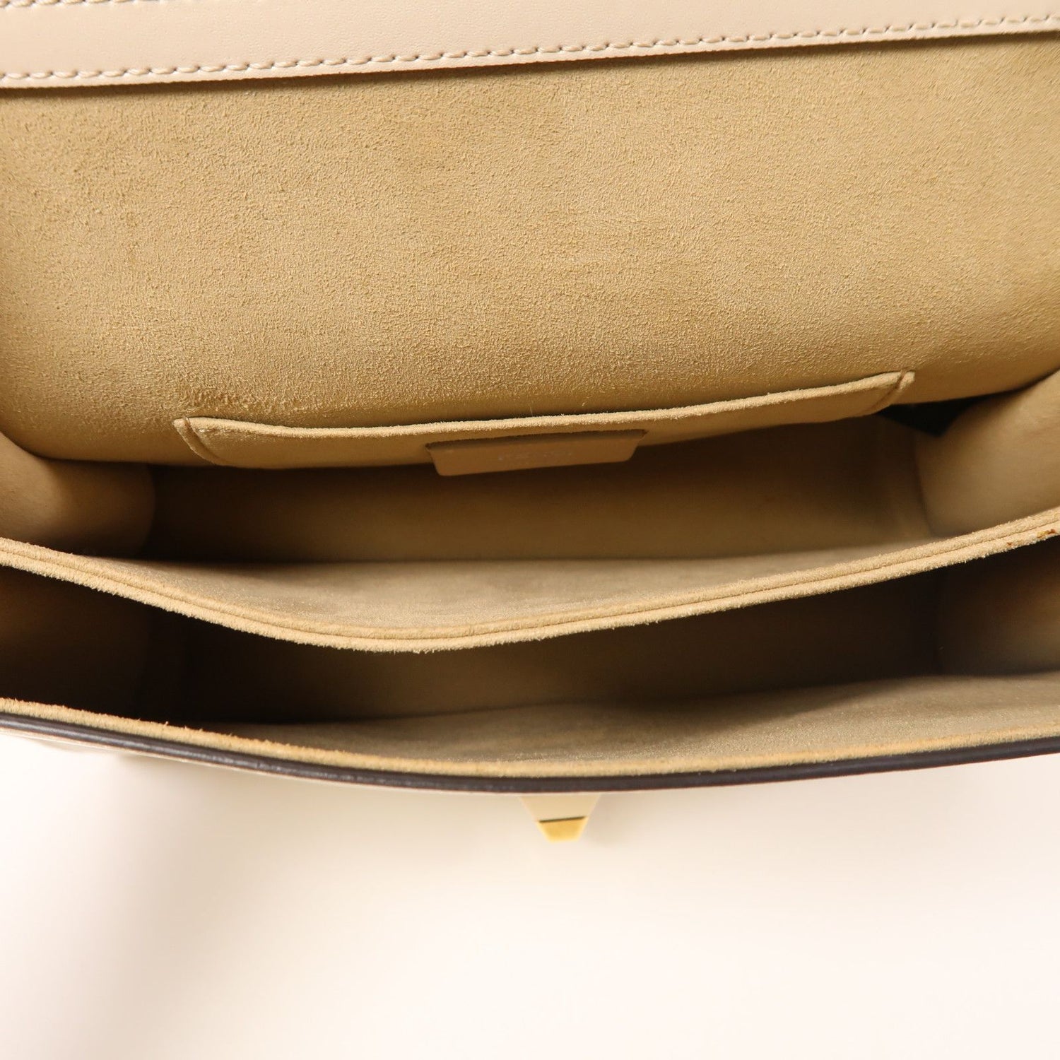 Fendi Cowhide Leather Vitello Bow Kan I Silver Hand-handed Shoulder And Back Bag 2way Shoulder Bag Beige White Calfskin