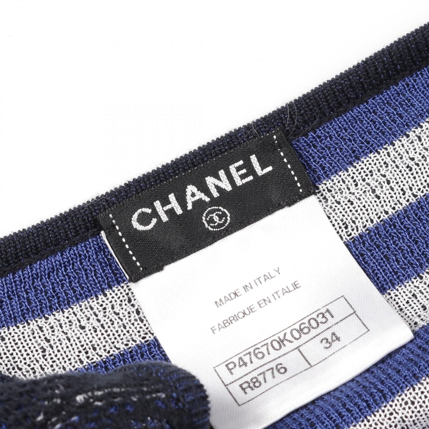 Chanel Black Blue Gray Dress Cotton Rayon Silk P 47670k 06031