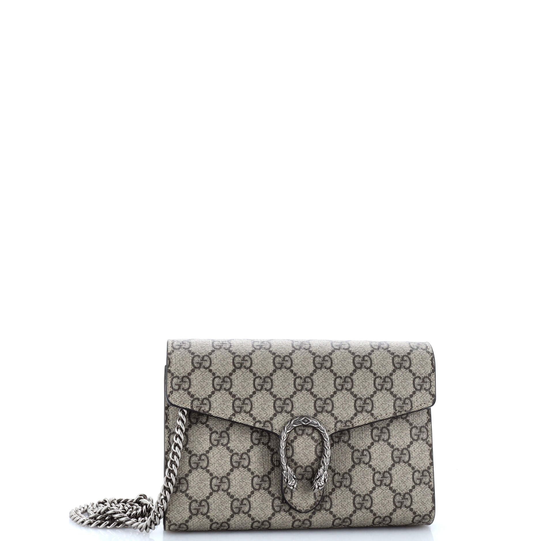 Gucci Dionysus Chain Wallet Gg Coated Canvas Small