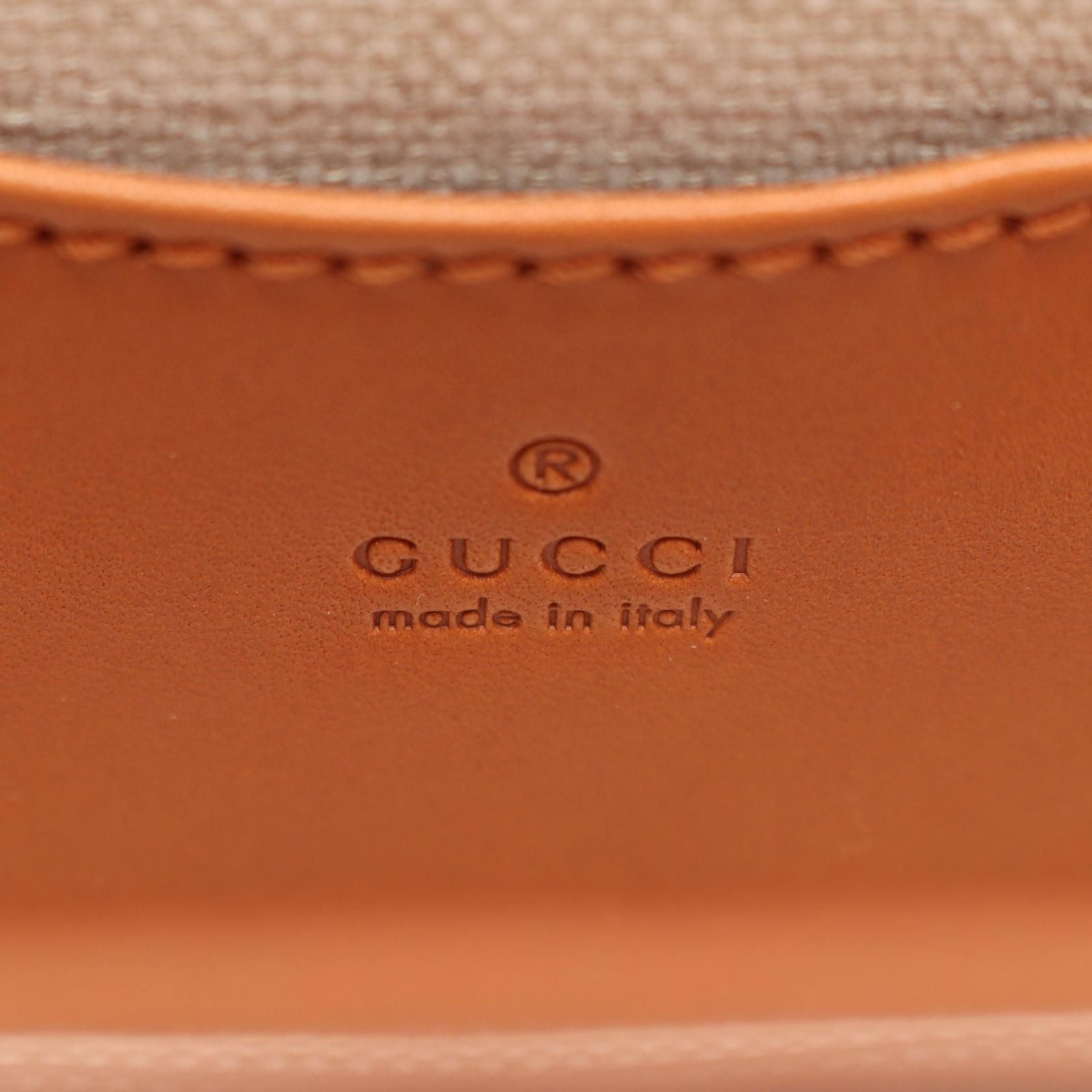 Gucci Bamboo 1947 Mini Belt Bag In Gg Supreme Waist Bag Body Bag Beige Brown Pvc Coated Canvas 681137