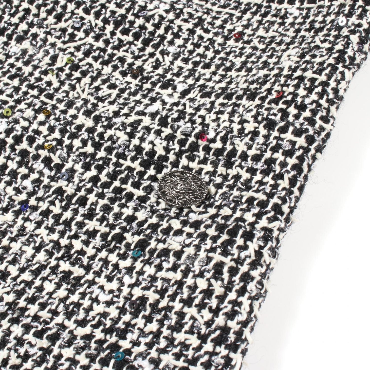 Chanel Black White Multicolor Tweed Dress Cotton Wool P 50613v 37597