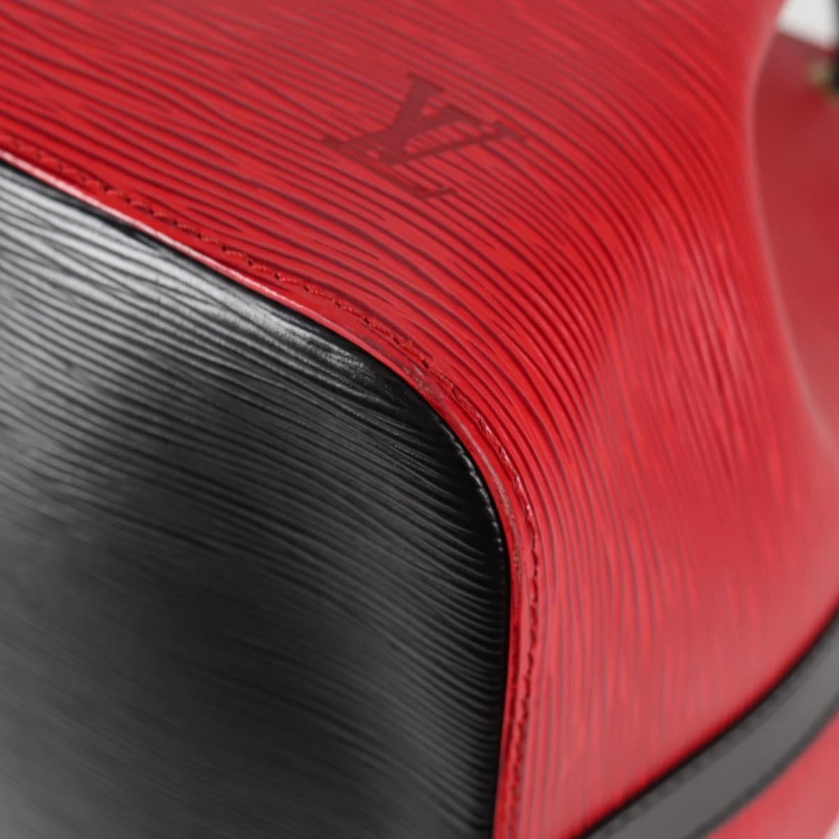 Louis Vuitton Epi Petit Noe Shoulder Bag Bicolor Black Red M 44017 Auth