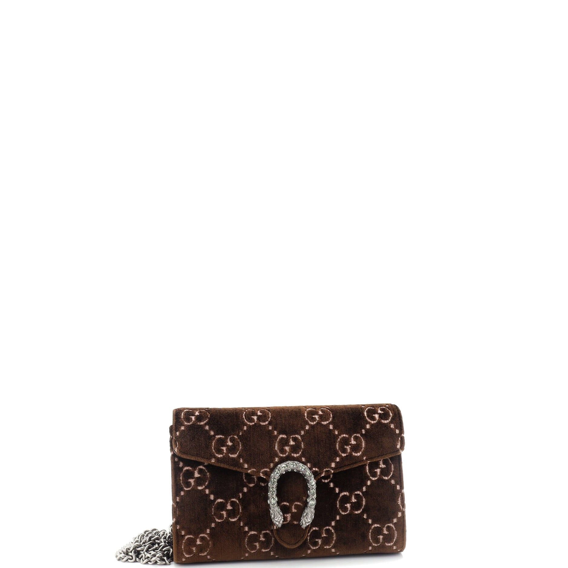 Gucci Dionysus Chain Wallet Gg Velvet Small