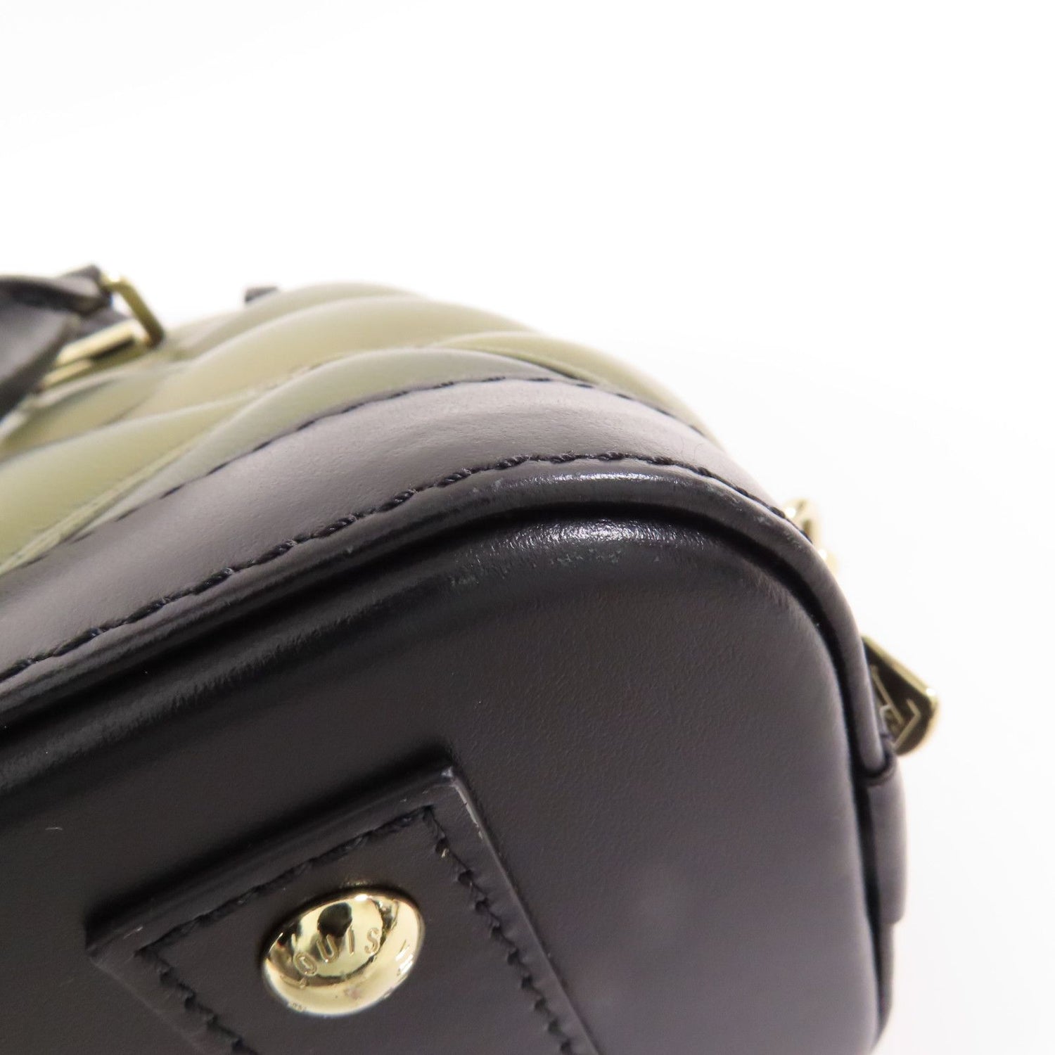 Louis Vuitton Cowhide Leather Alma Bb Handmade Bag Gray Black Handbag M 23576