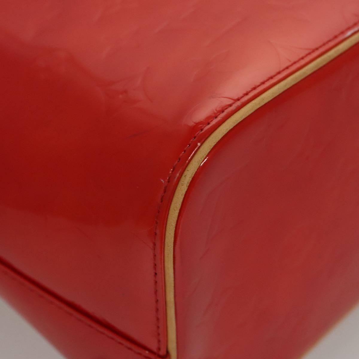 Louis Vuitton Vernis Houston Hand Bag Red M 91092 Lv Auth