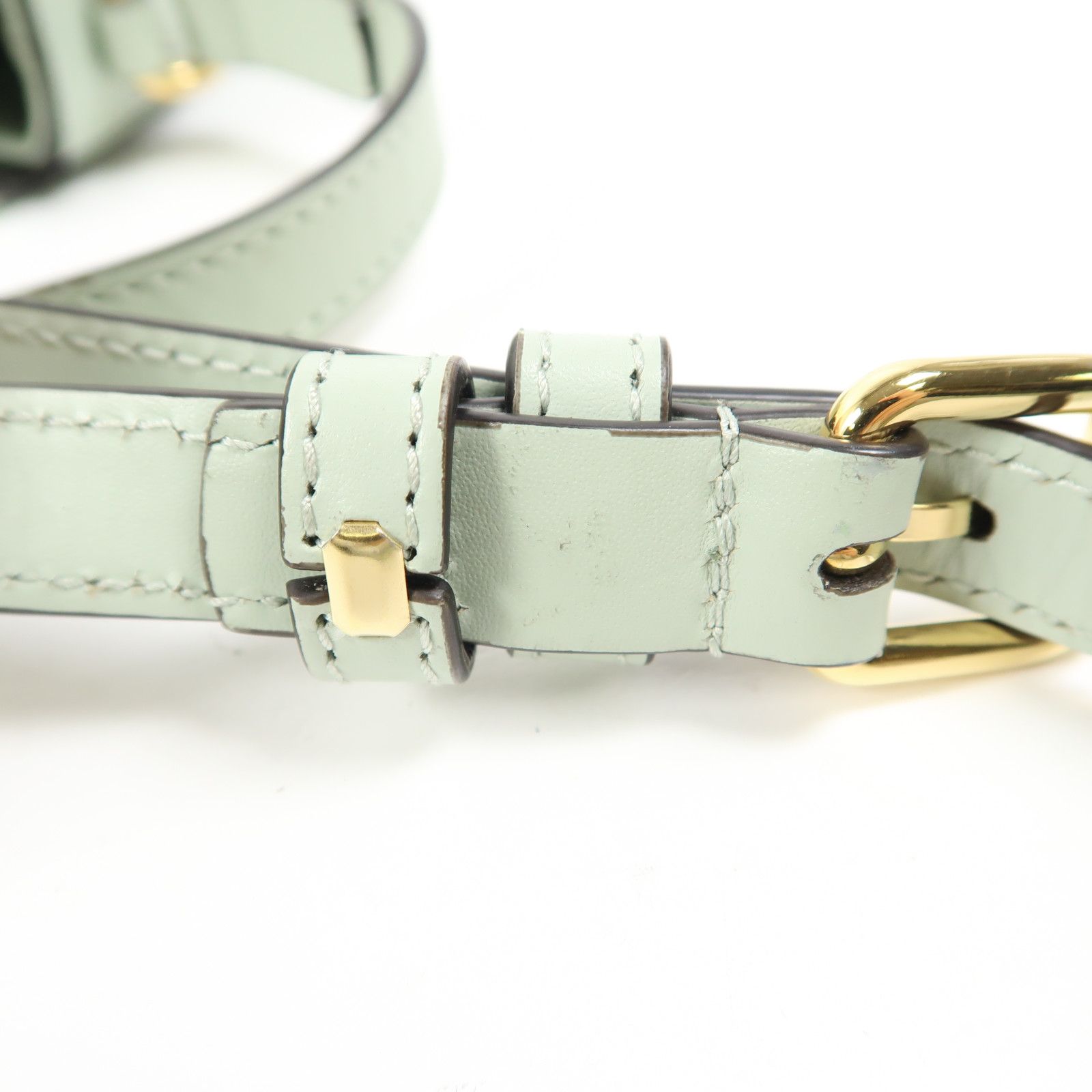 Gucci Leather Gg Pochette Gold Shoulder Bag Green Mint Leather 772794