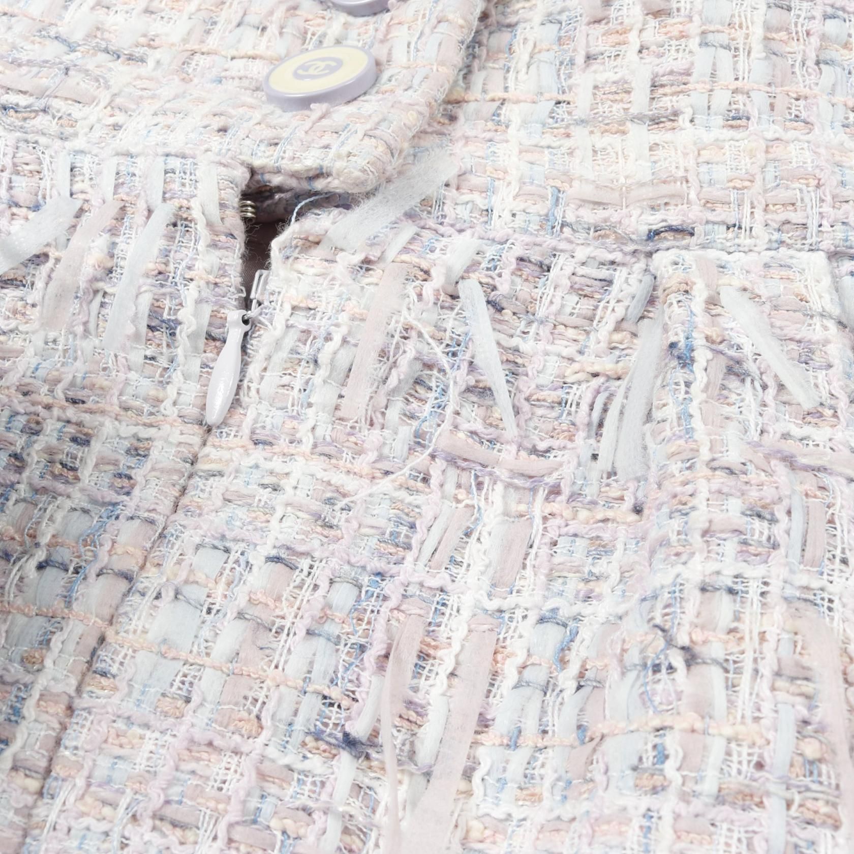 Chanel Purple Multicolor Coco Mark Button Skirt Fabric P 58340