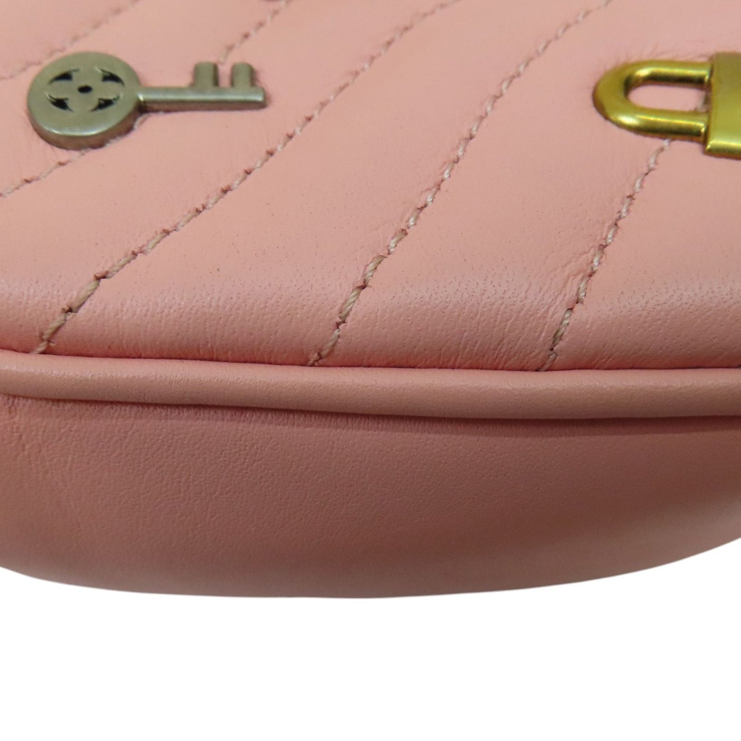 Louis Vuitton New Wave Love Lock Heart Shoulder Bag Calfskin Pink M 53205