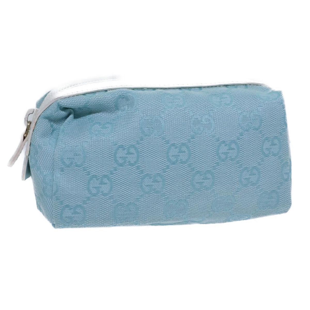 Gucci Gg Canvas Pouch Light Blue 039 1118 Auth