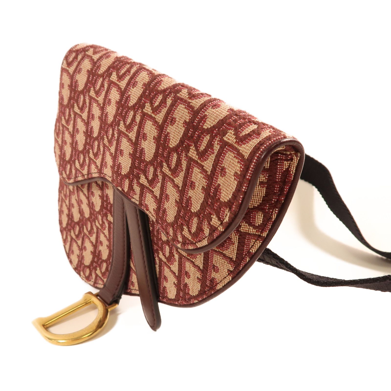 Dior Canvas Golden Waist Bag Red Waist Bag Body Bag Red Canvas Saddle Belt Bag
