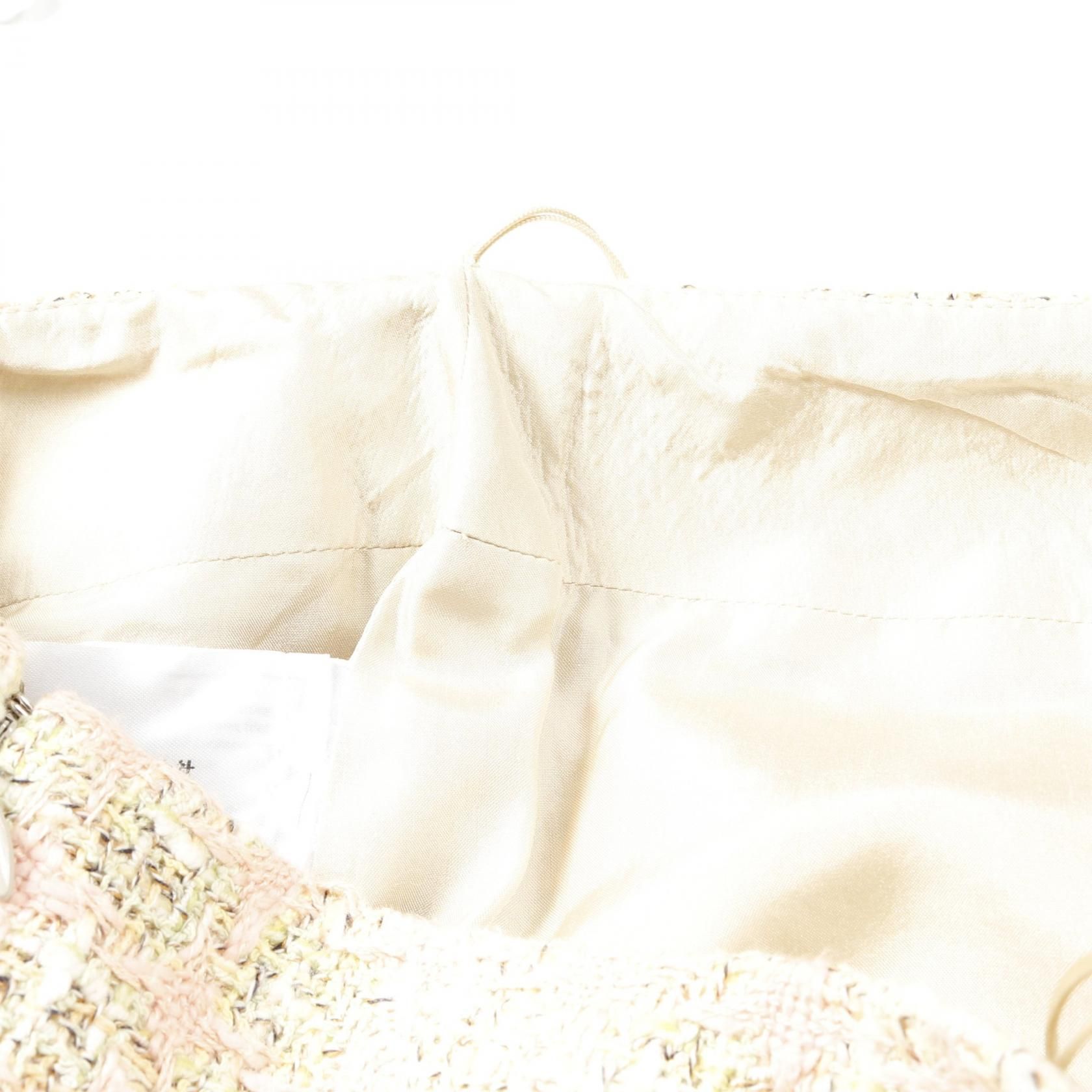 Chanel Pink Multicolor Coco Mark Skirt Cotton Fabric Silk P 25552v 15981