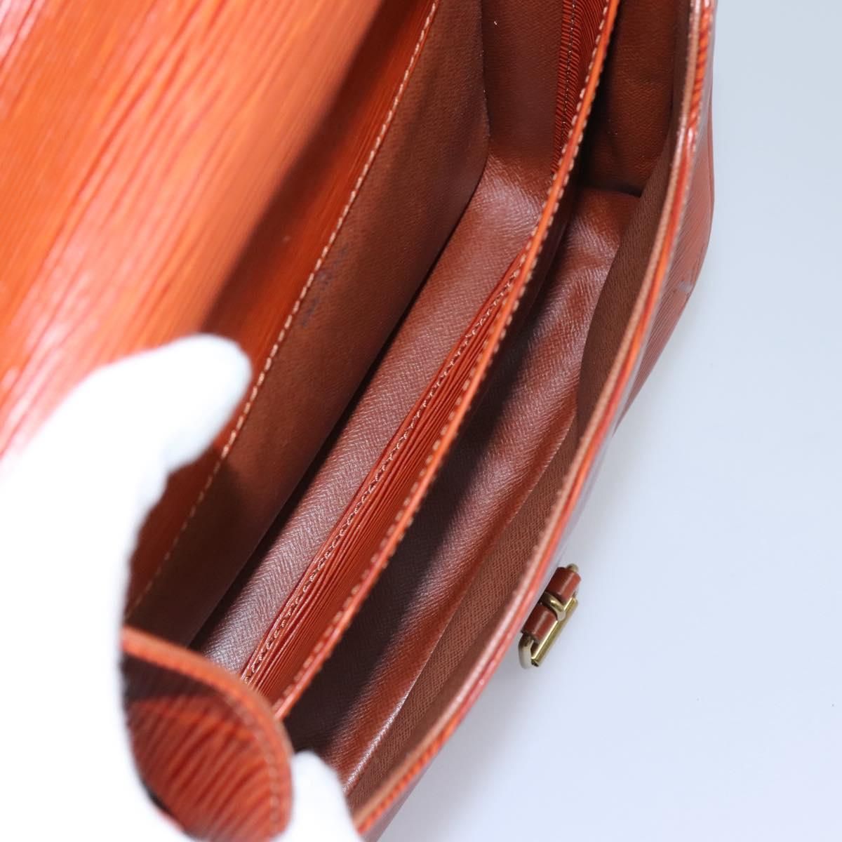 Louis Vuitton Epi Cartouchiere Mm Shoulder Bag Brown M 52243 Lv Auth
