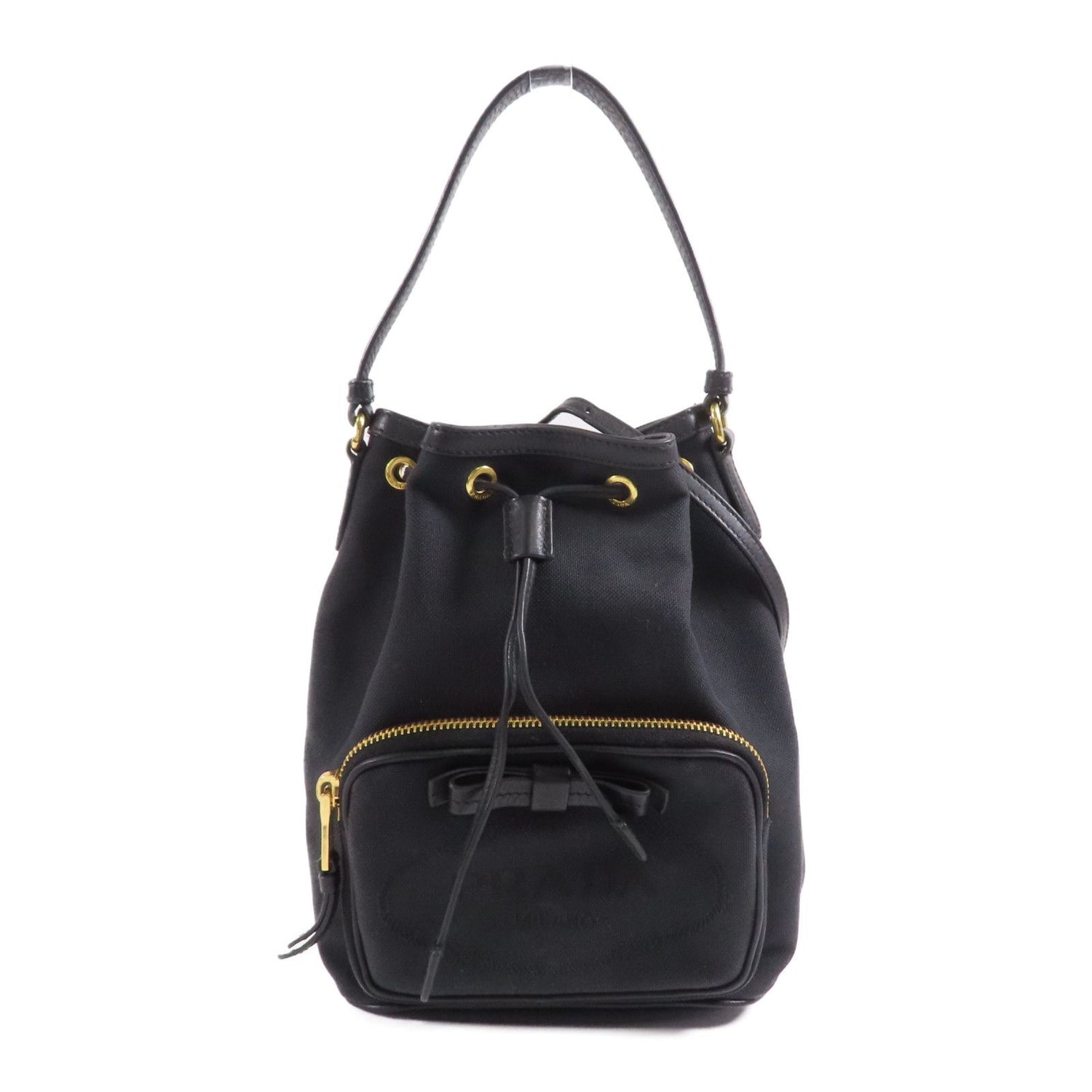 Prada Canvas 2Way Shoulder Bag 2way Shoulder Bag Black Canvas 1bh 038