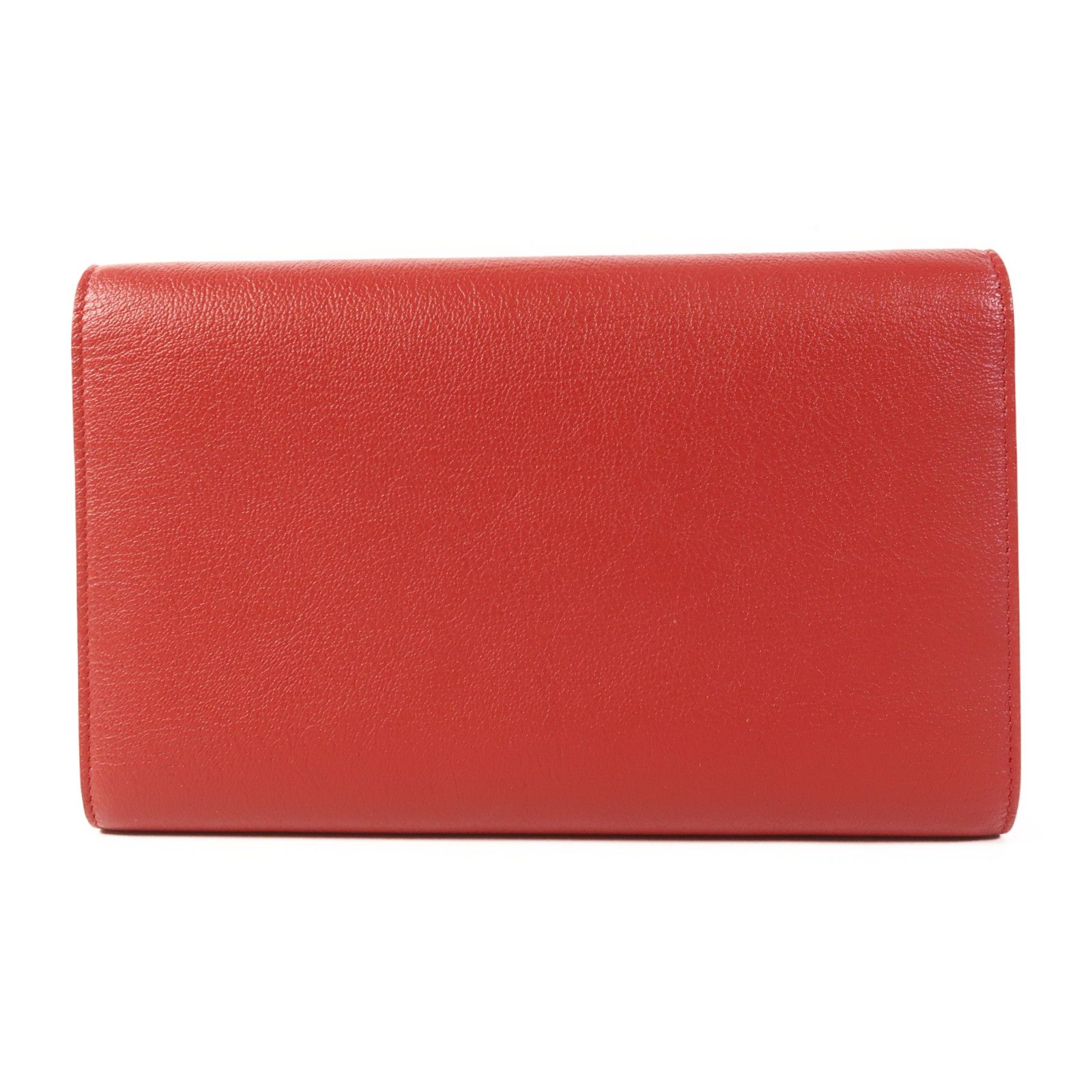 Saint Laurent Cowhide Leather Belle De Jour Wallet On Chain Golden Cross Shoulder Back Bag Red Calfsk