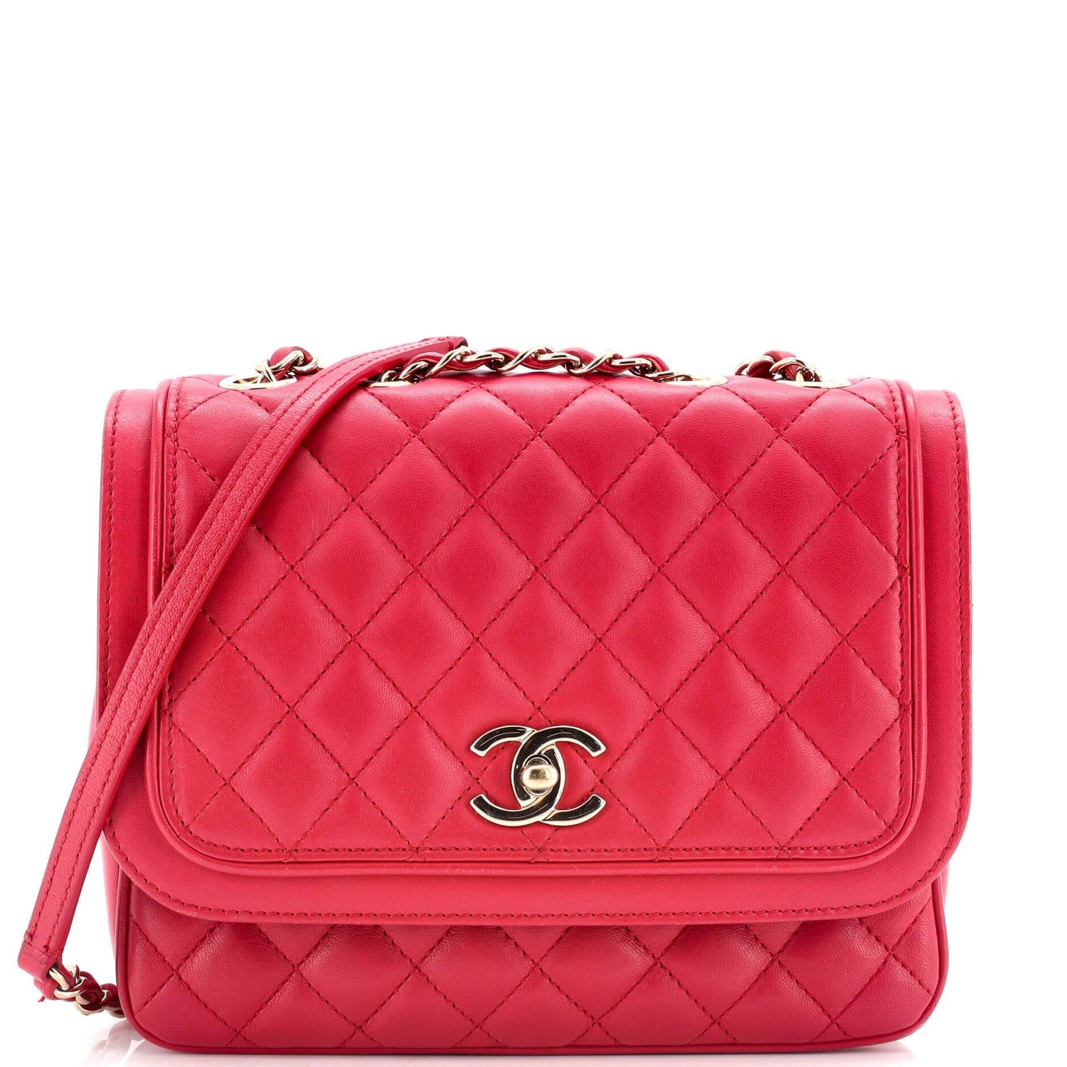 Chanel Lovely Day Square Flap Bag Quilted Lambskin Medium