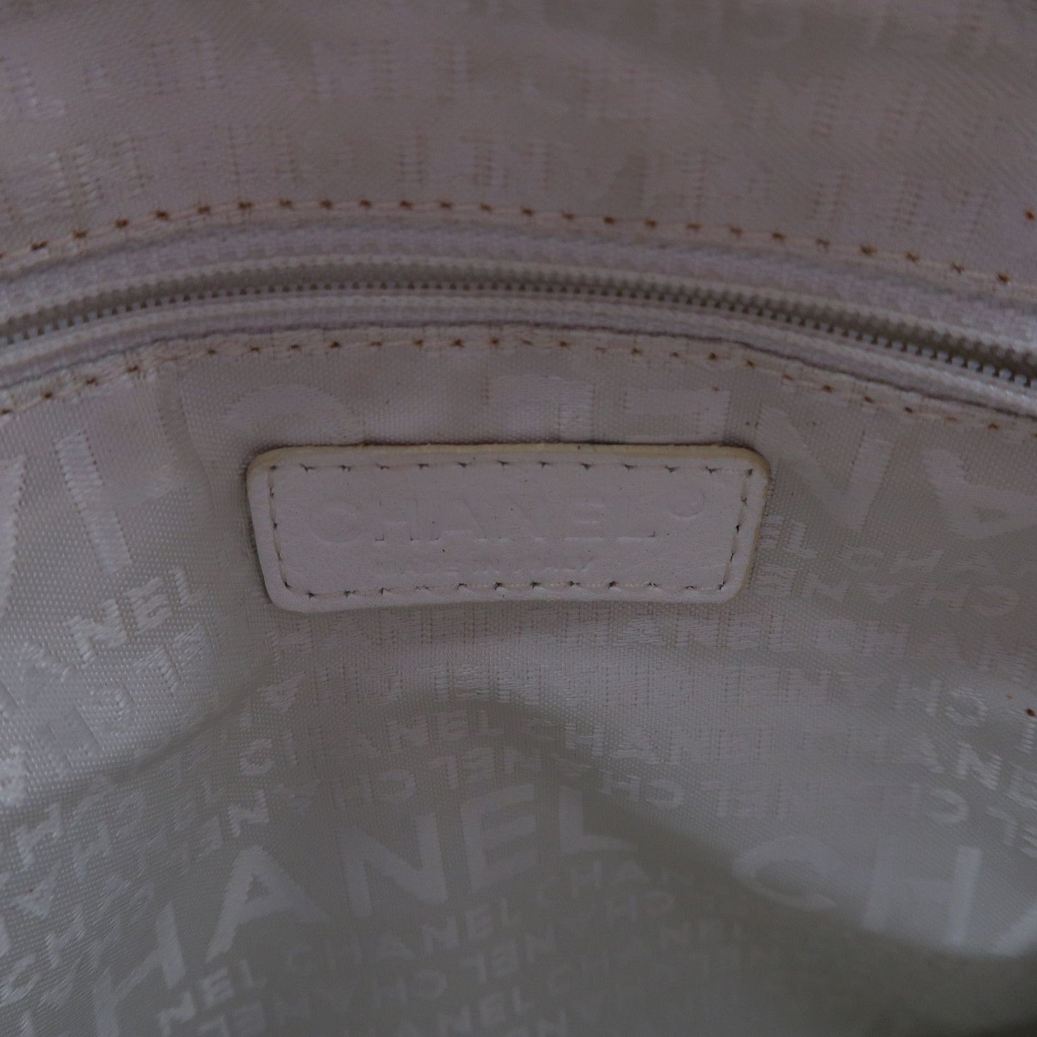 Chanel Brown Beige Lacquered Leather Bag Lambskin