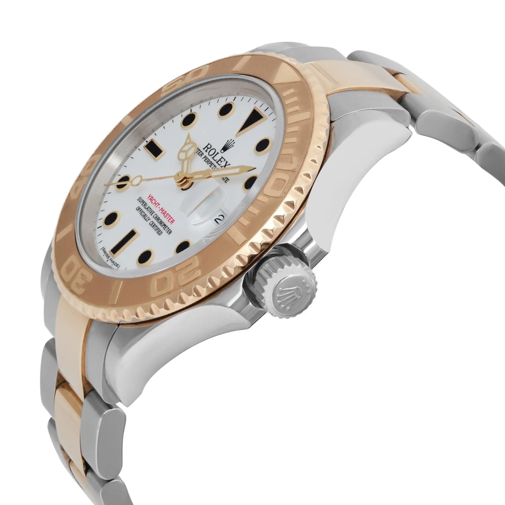 Rolex Yacht-master 40mm 18K Yellow Gold Steel White Dial Automatic Watch 16623