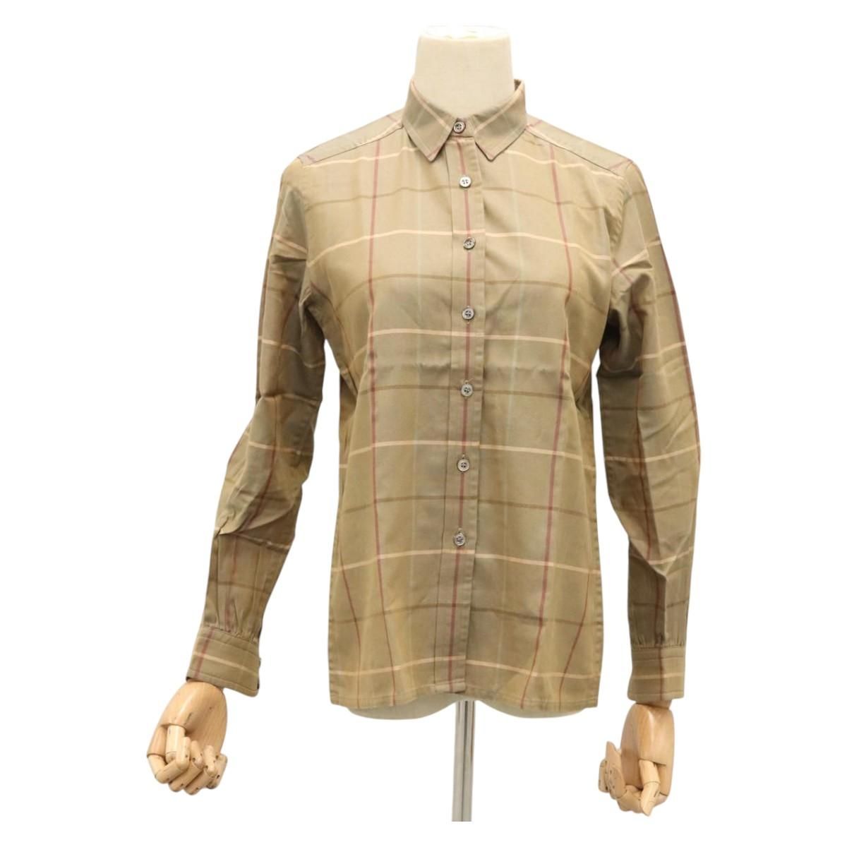 Burberrys Nova Check Shirt Cotton Beige Auth