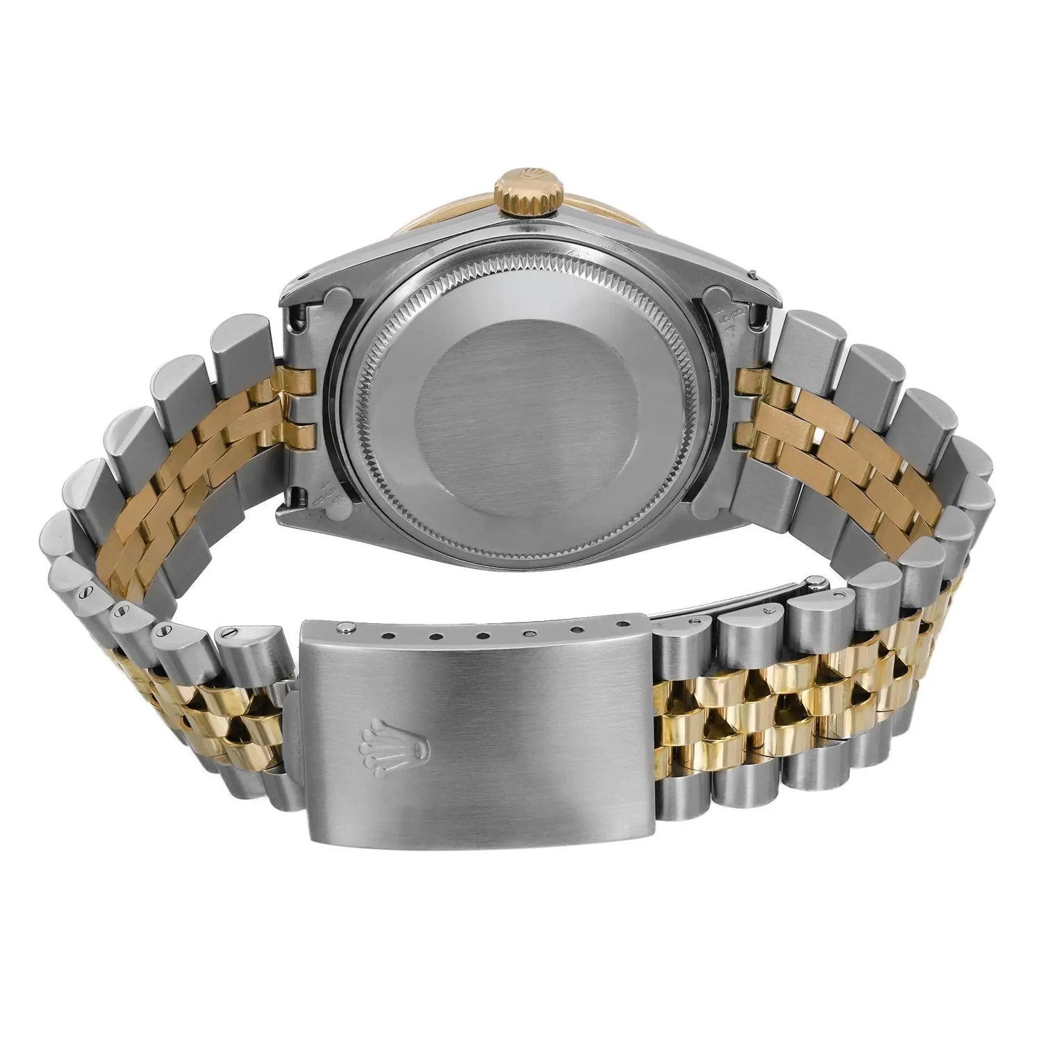 Rolex Datejust 36mm Steel 18K Yellow Gold Custom Diamond Red Dial Watch 16013