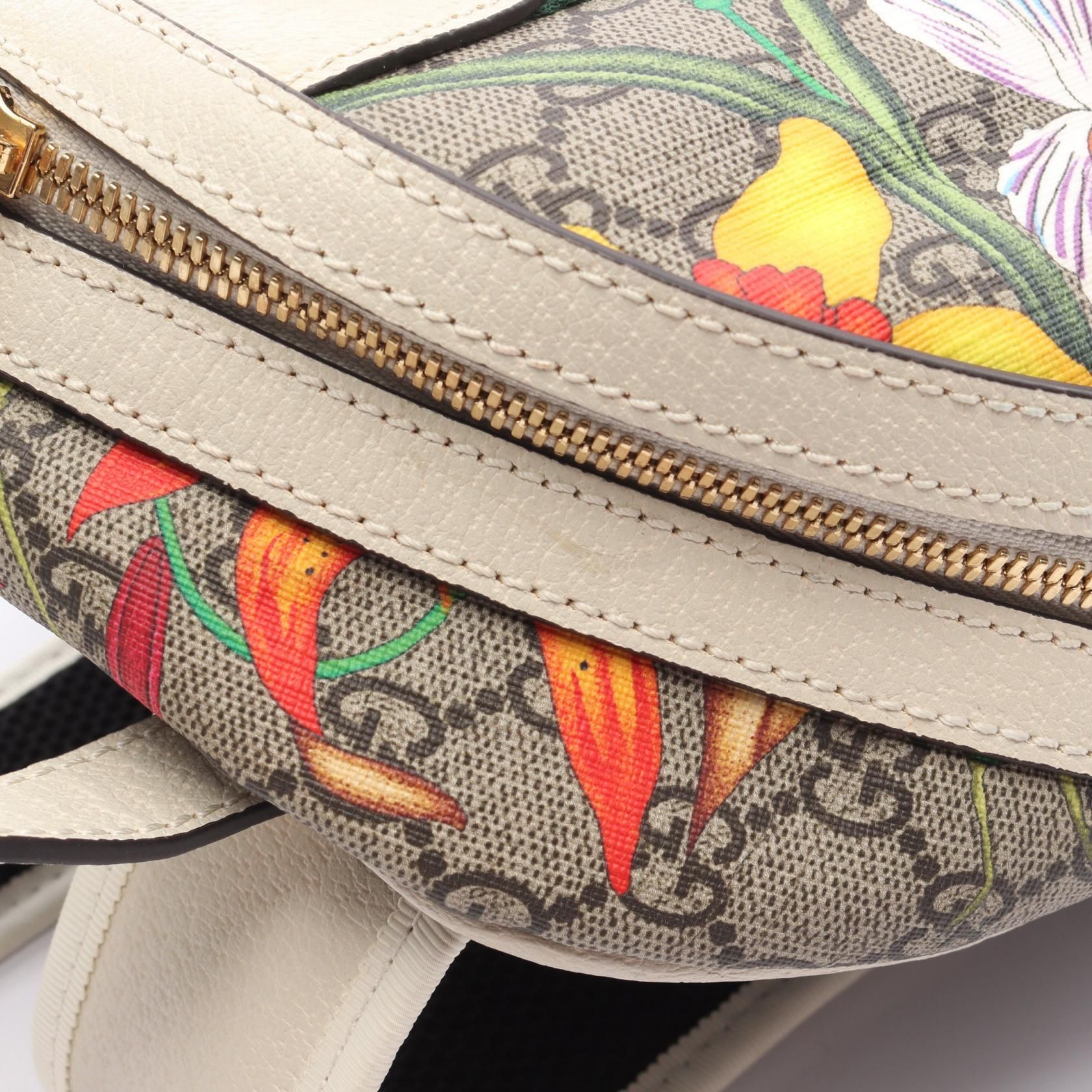 Gucci Ophidia Gg Supreme Sherry Line Backpack Backpack Beige White Multicolor Pvc Coated Canvas 547965