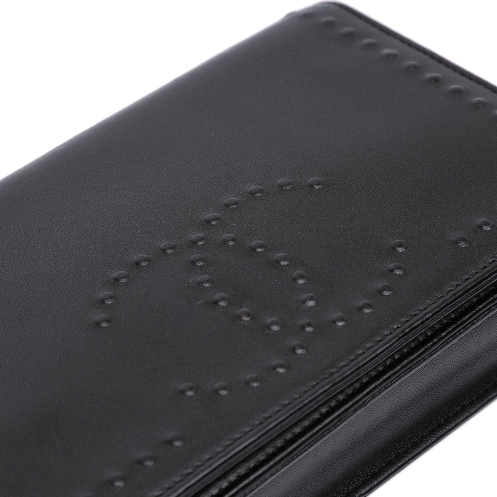 Chanel CC Embossed Lambskin Wallet On Chain Black