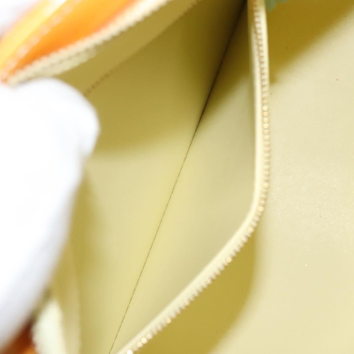 Louis Vuitton Vernis Houston Hand Bag Lime Yellow M 91055 Lv Auth