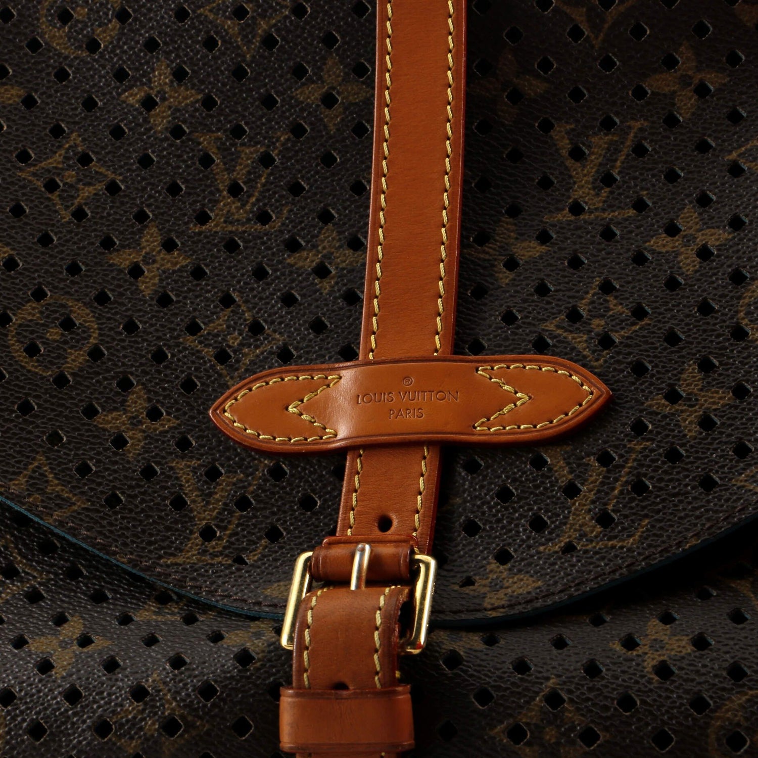 Louis Vuitton Flore Saumur Handbag Perforated Monogram Canvas