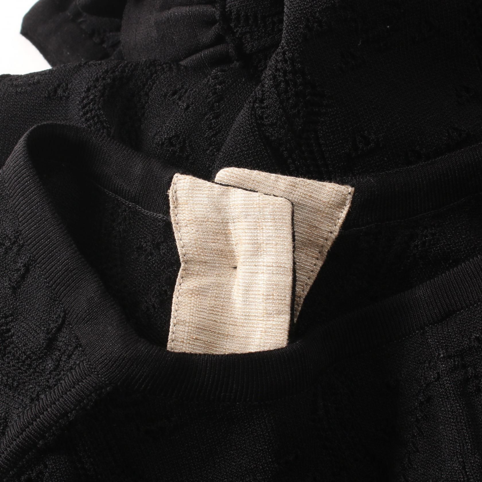 Chanel Black Coco Mark Button Cardigan Rayon P 32710w 04107