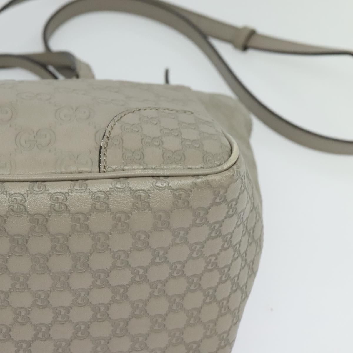 Gucci Gg Canvas Guccissima Hand Bag Leather Gray Gold 353121 Auth