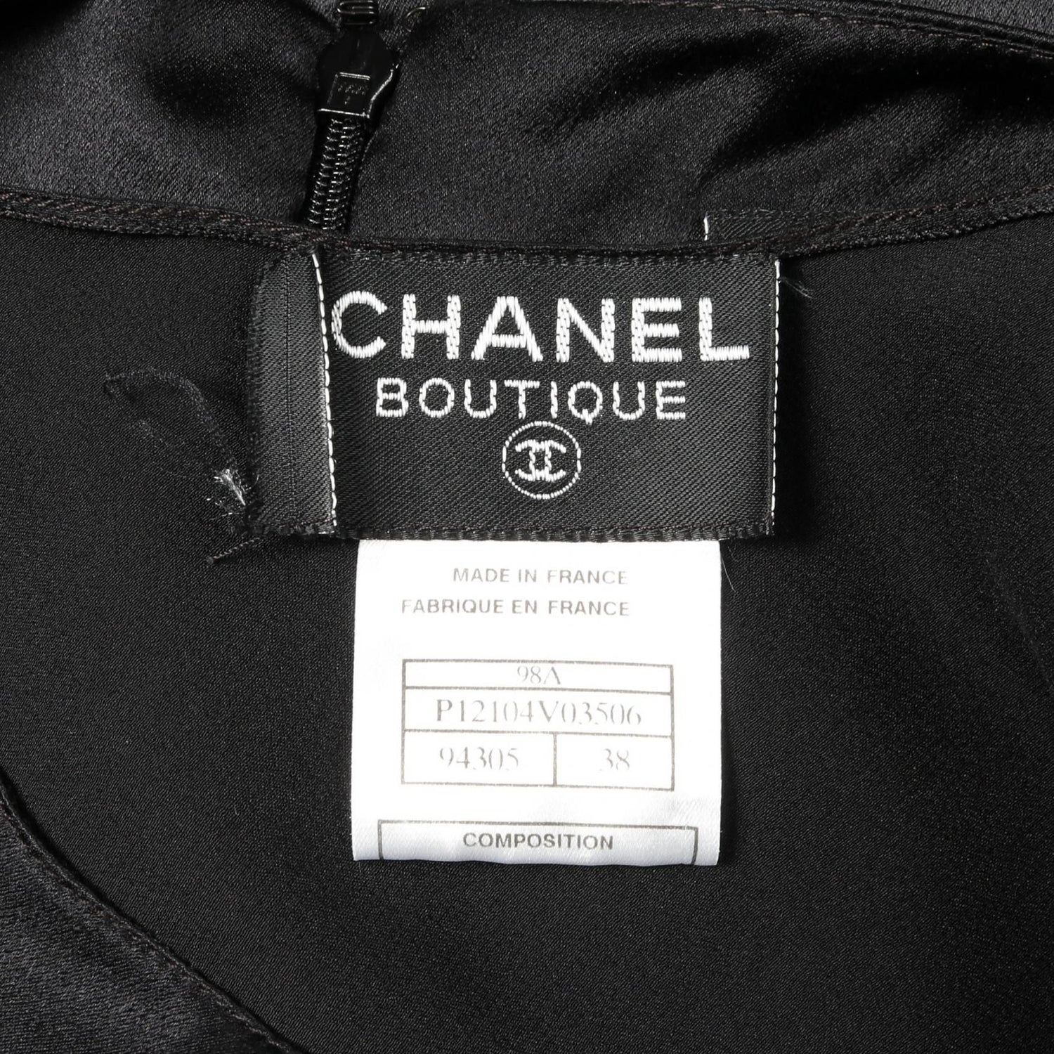 Chanel Black Dress Silk P 12104v 3506