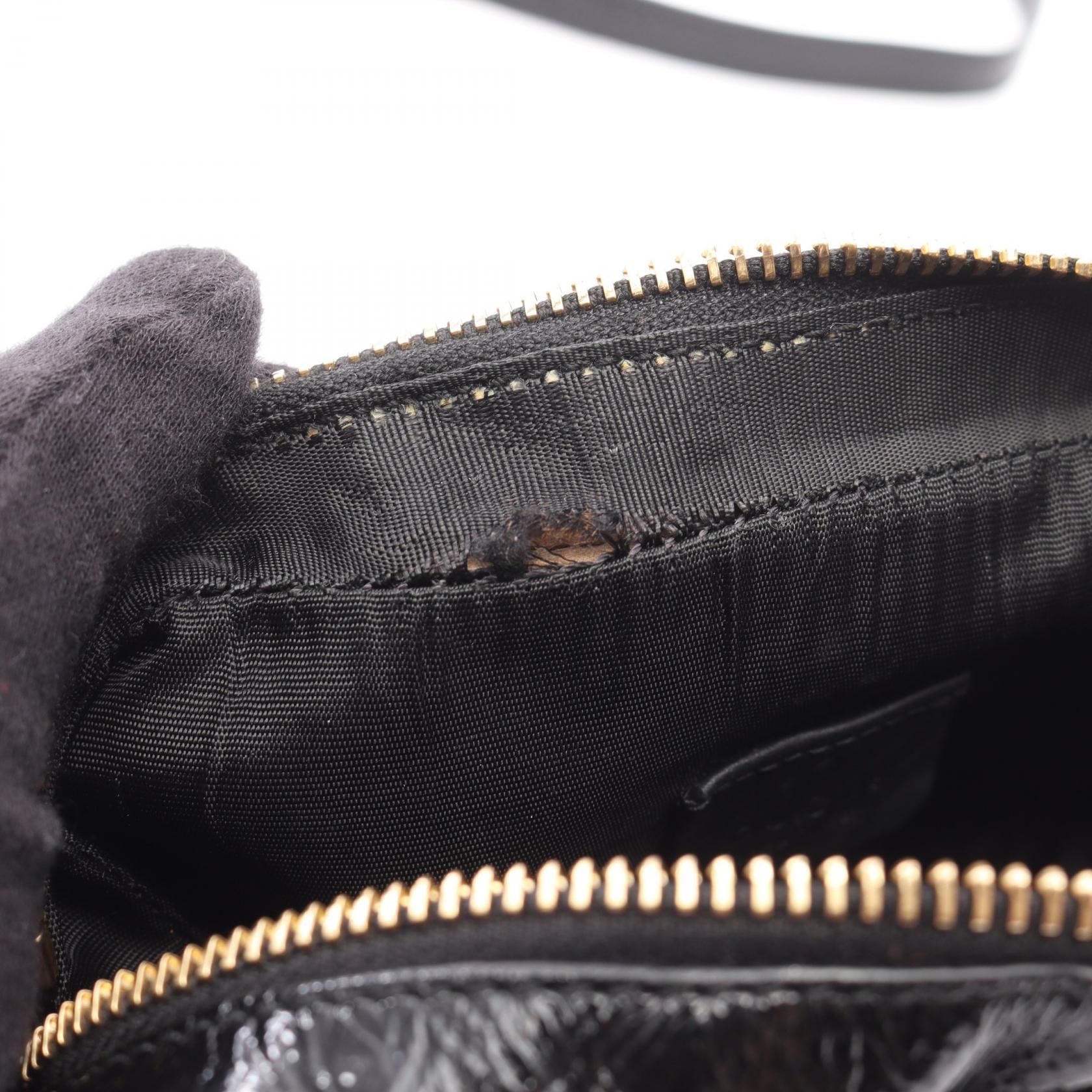 Gucci Ophidia Sherry Line Shoulder Bag Brown Black Multicolor Suede Patent Leather 573321