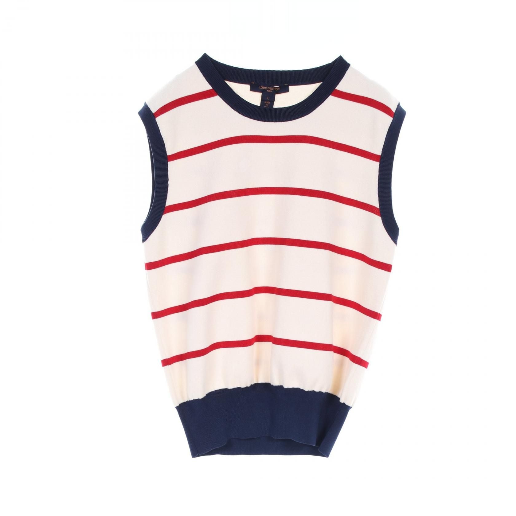 Louis Vuitton Lv Escal Logo Border Ensemble Navy White Cardigan Fjkc 03vzj