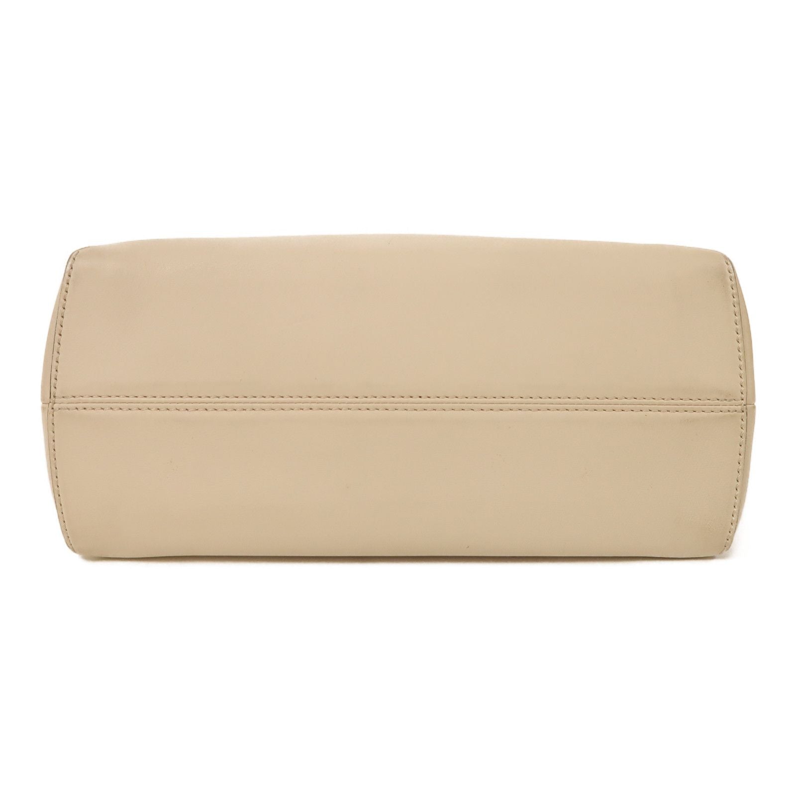 Fendi Sheepskin Leather By The Way Silver Hand-handed Shoulder Bag 2way Shoulder Bag Beige White Lambskin (sheep Leathe