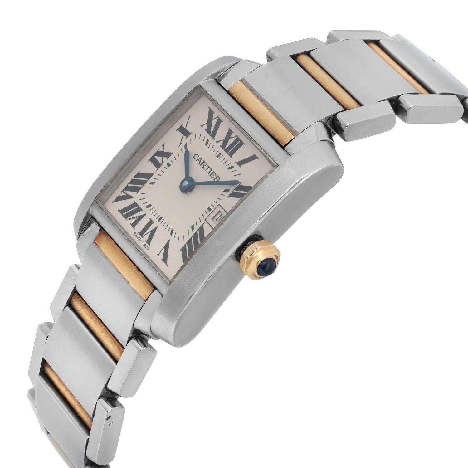 Cartier Tank Francaise 25mm 18K Yellow Gold Steel Cream Dial Watch W51012Q4