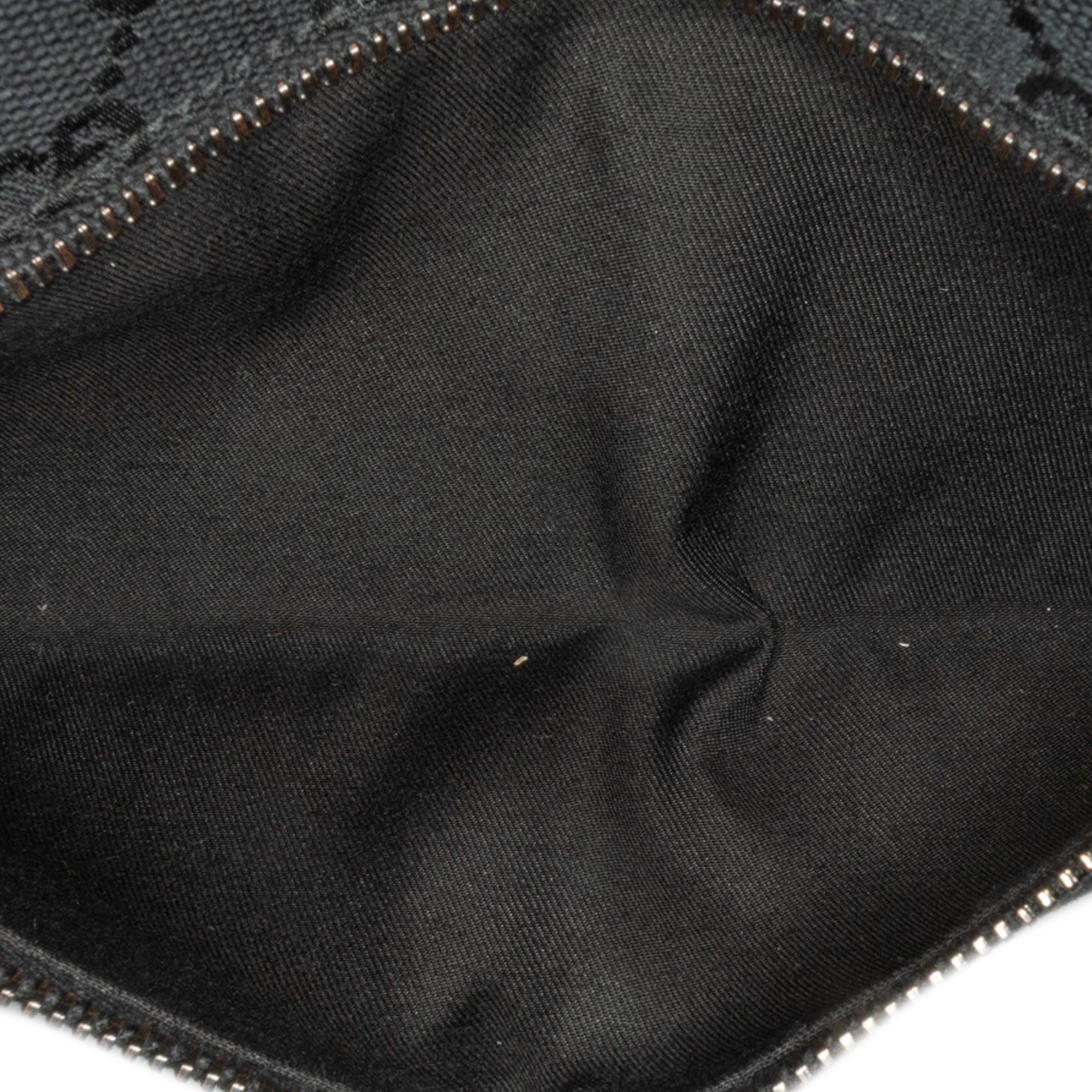 Gucci GG Canvas Double Pocket Belt Bag Black