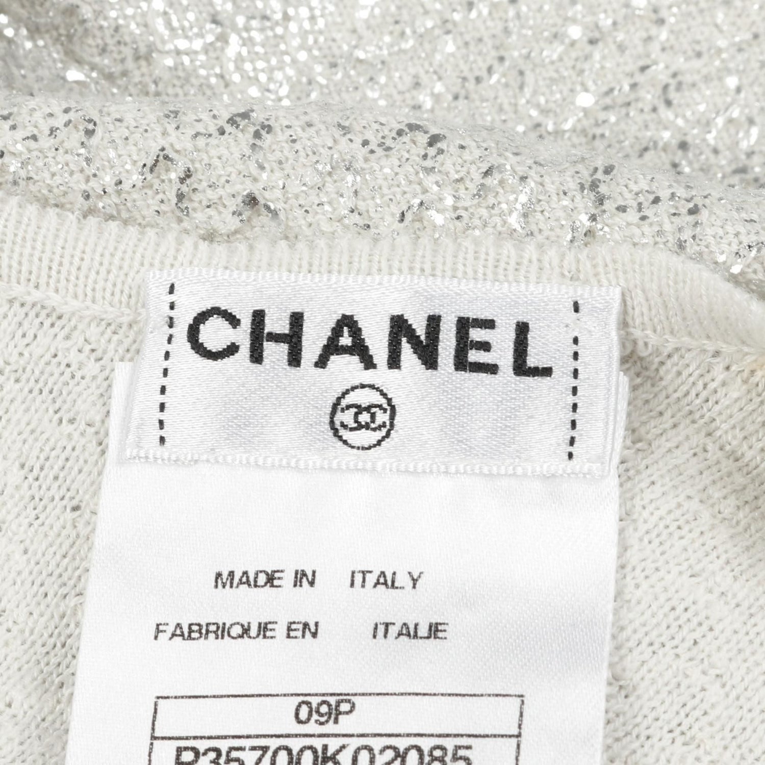 Chanel Gray Silver Tank Top Knit Cotton Fabric P 35700k 02085