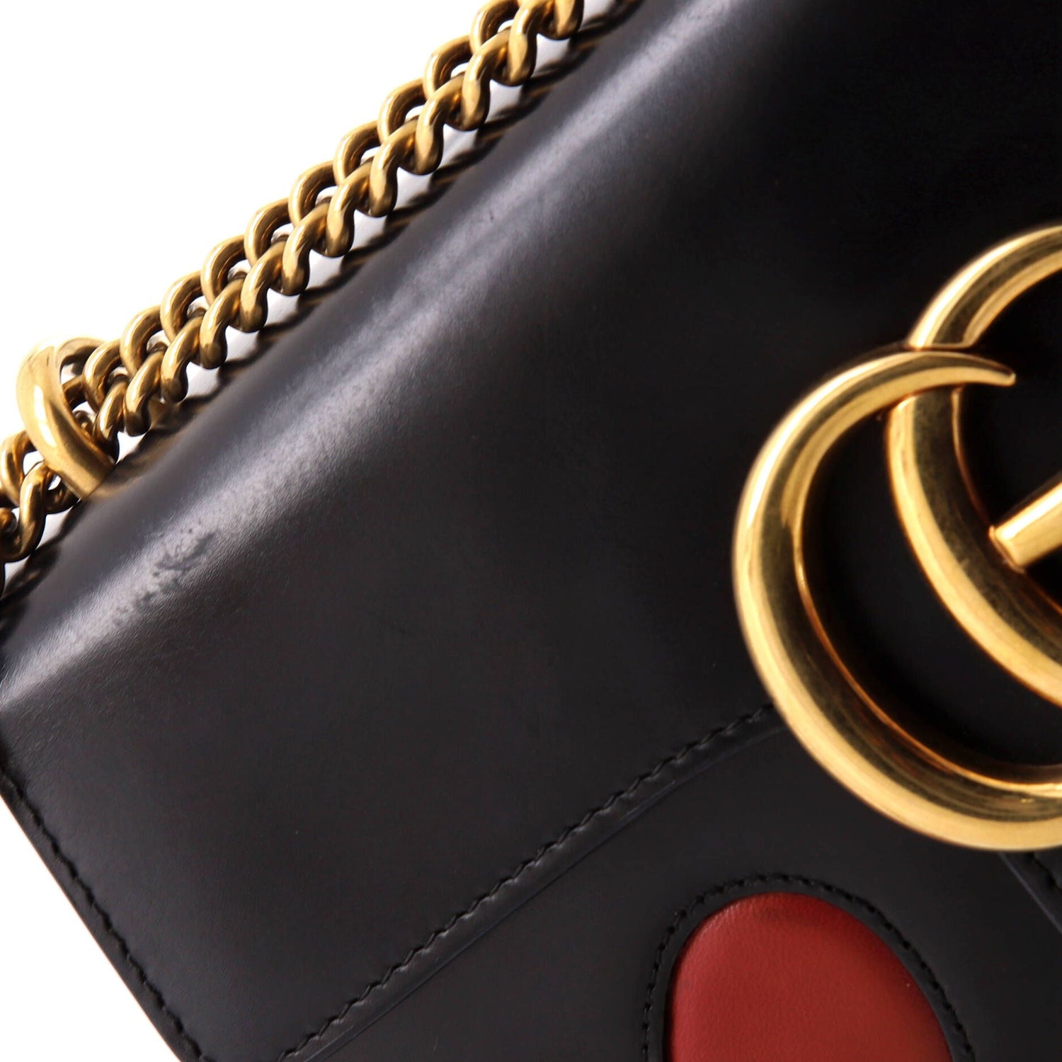 Gucci Marmont Chain Shoulder Bag Patchwork Leather Medium