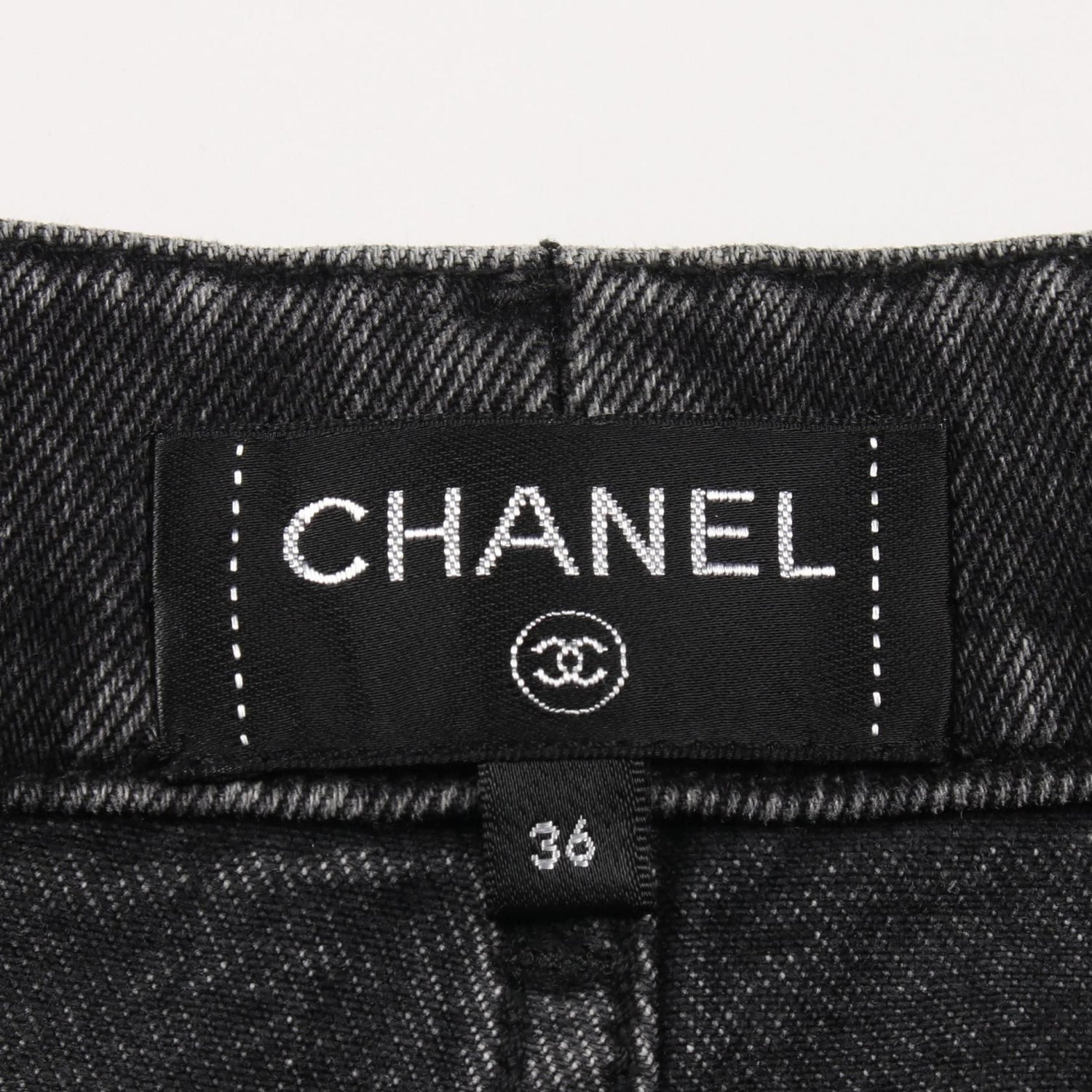 Chanel Gray Denim Pants Cotton P 64403v