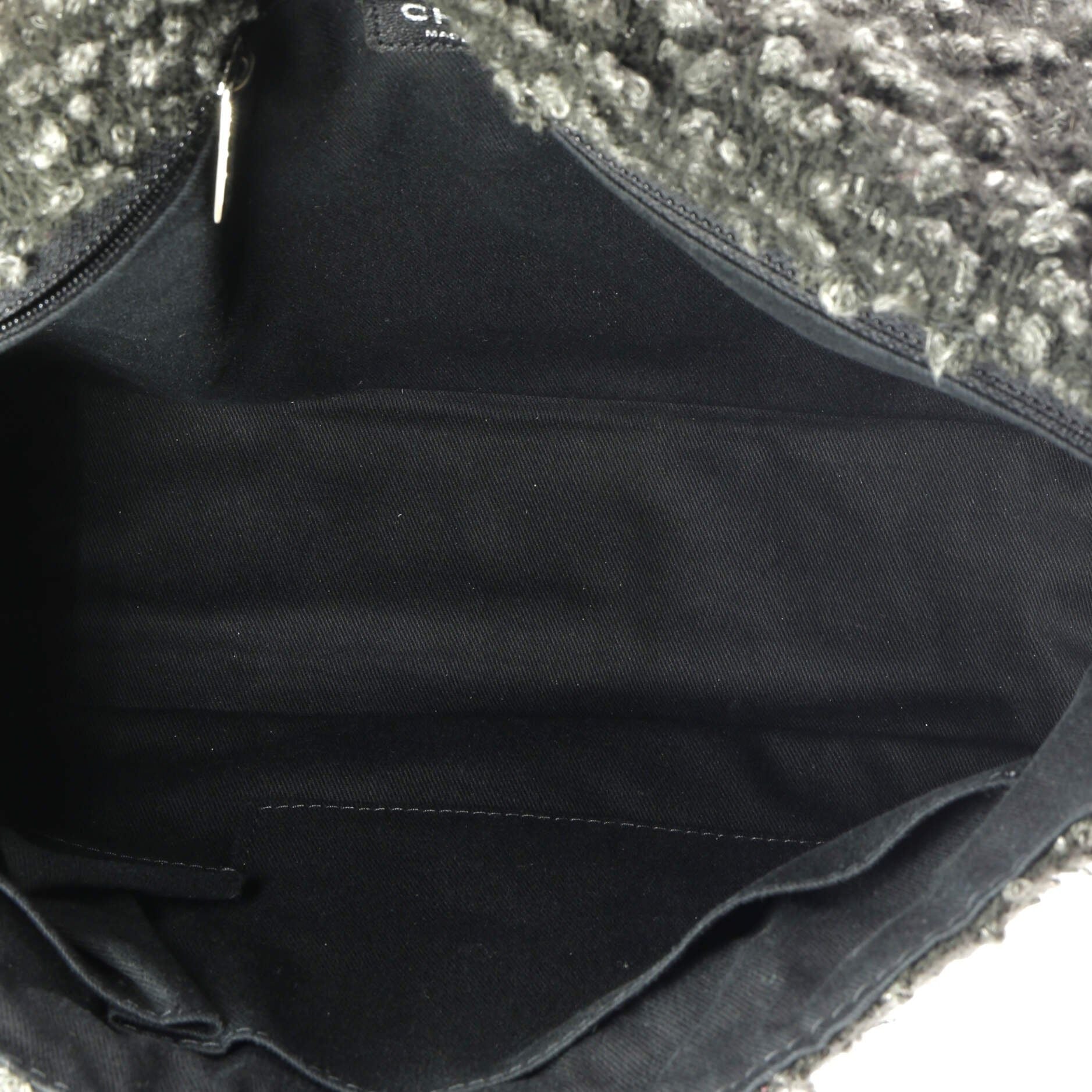 Chanel CC Lock Flap Messenger Bag Tweed Medium